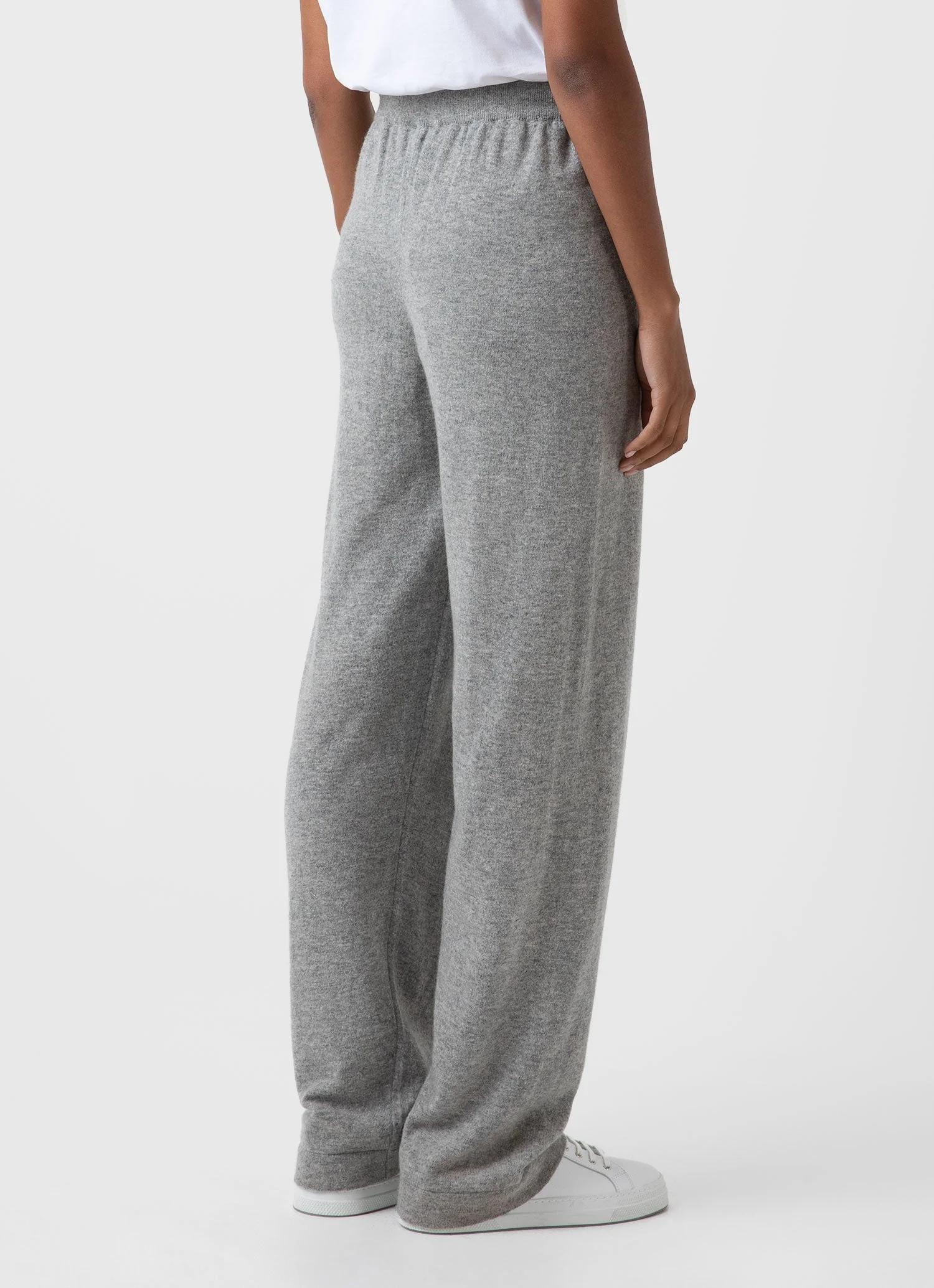 Women's Cashmere Lounge Pant in Grey Melange - Image 4