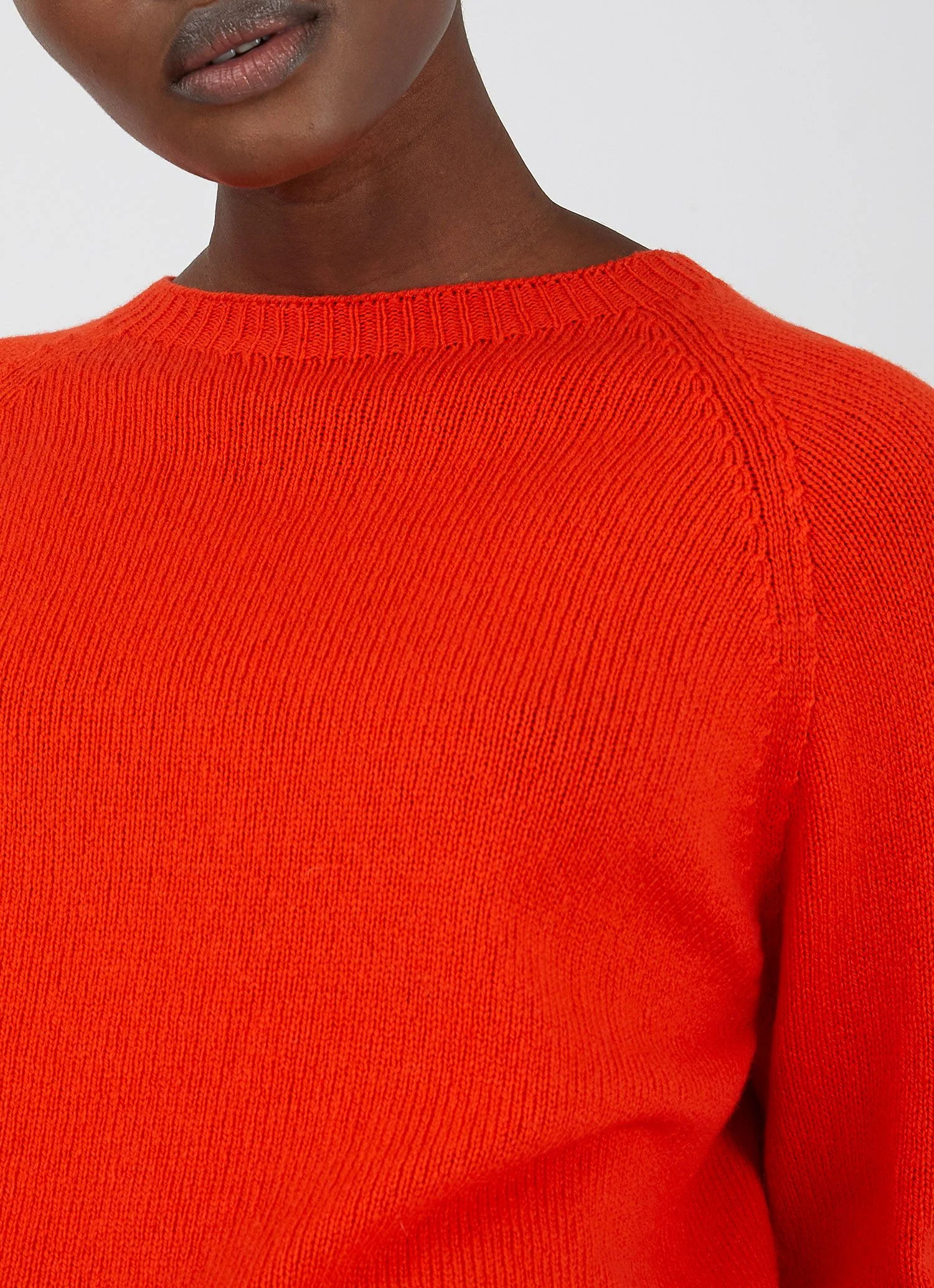 Women's Lambswool Crew Neck Jumper in Flame - Image 4