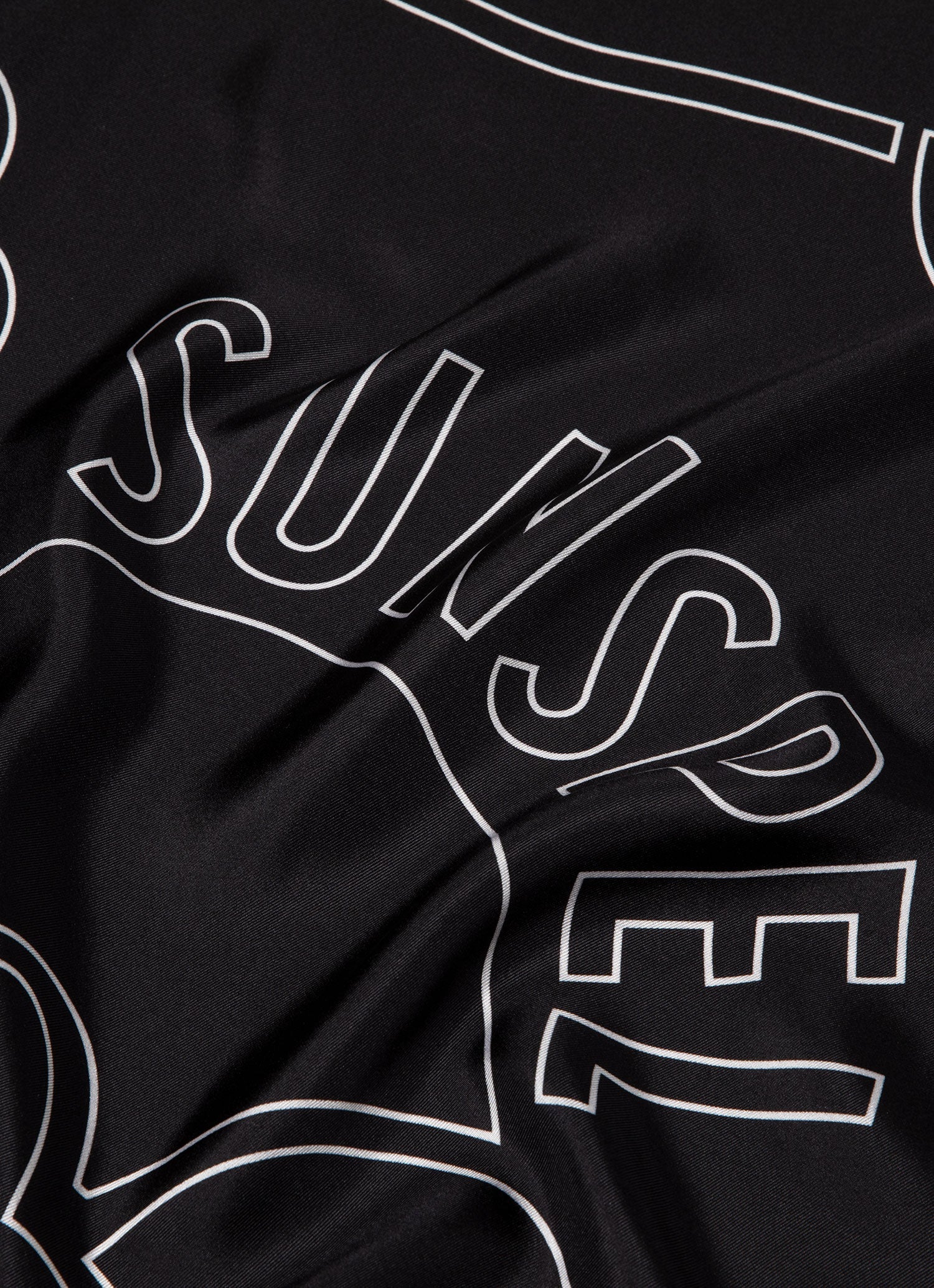 Linear Archive Print Silk Scarf in Black - Image 2