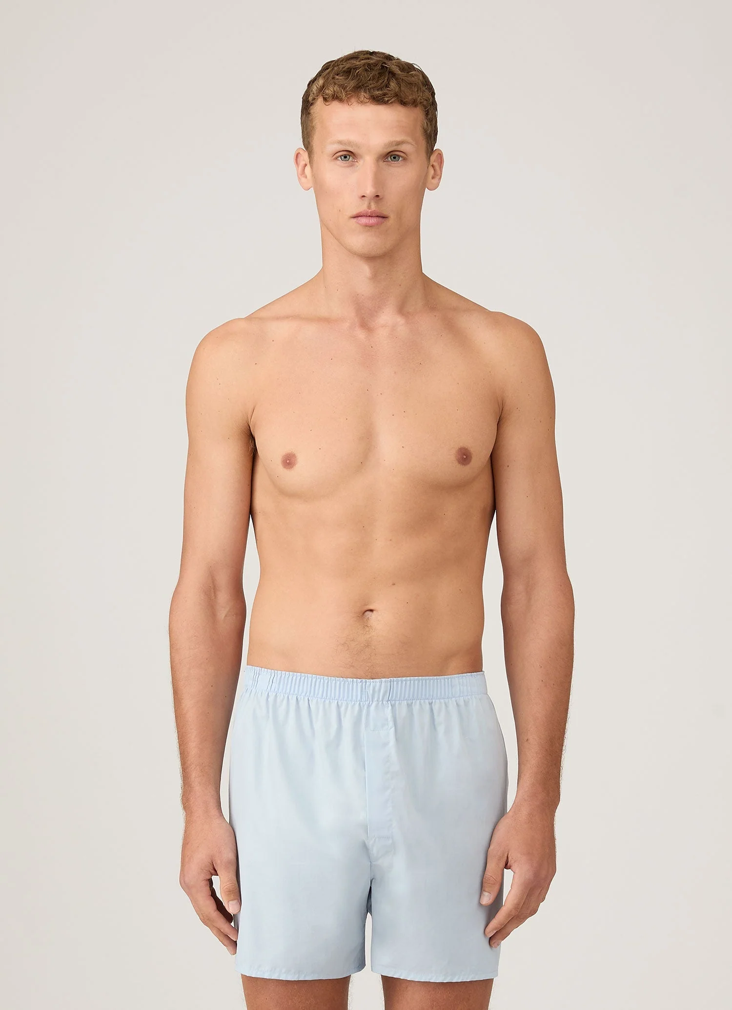 Men's Long Cut Classic Boxer Short in Plain Blue - Image 2