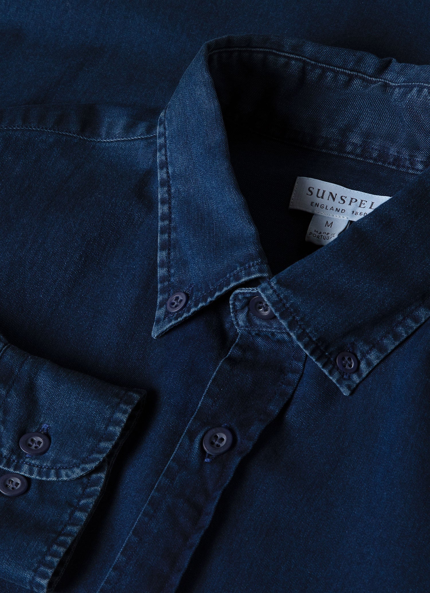 Men's Button Down Denim Shirt in Indigo - Image 4