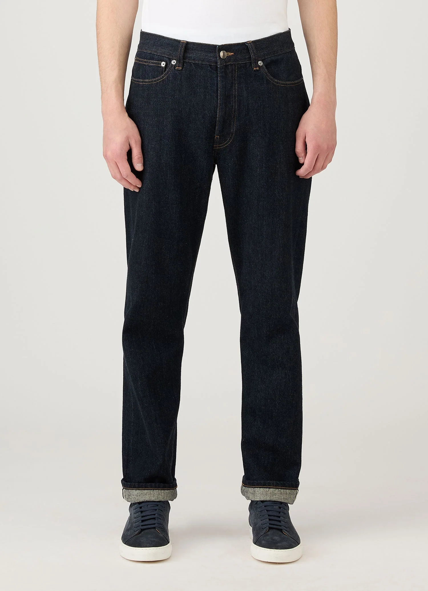 Men's 13oz Japanese Selvedge Denim Jeans in Rinse Wash Denim - Image 2