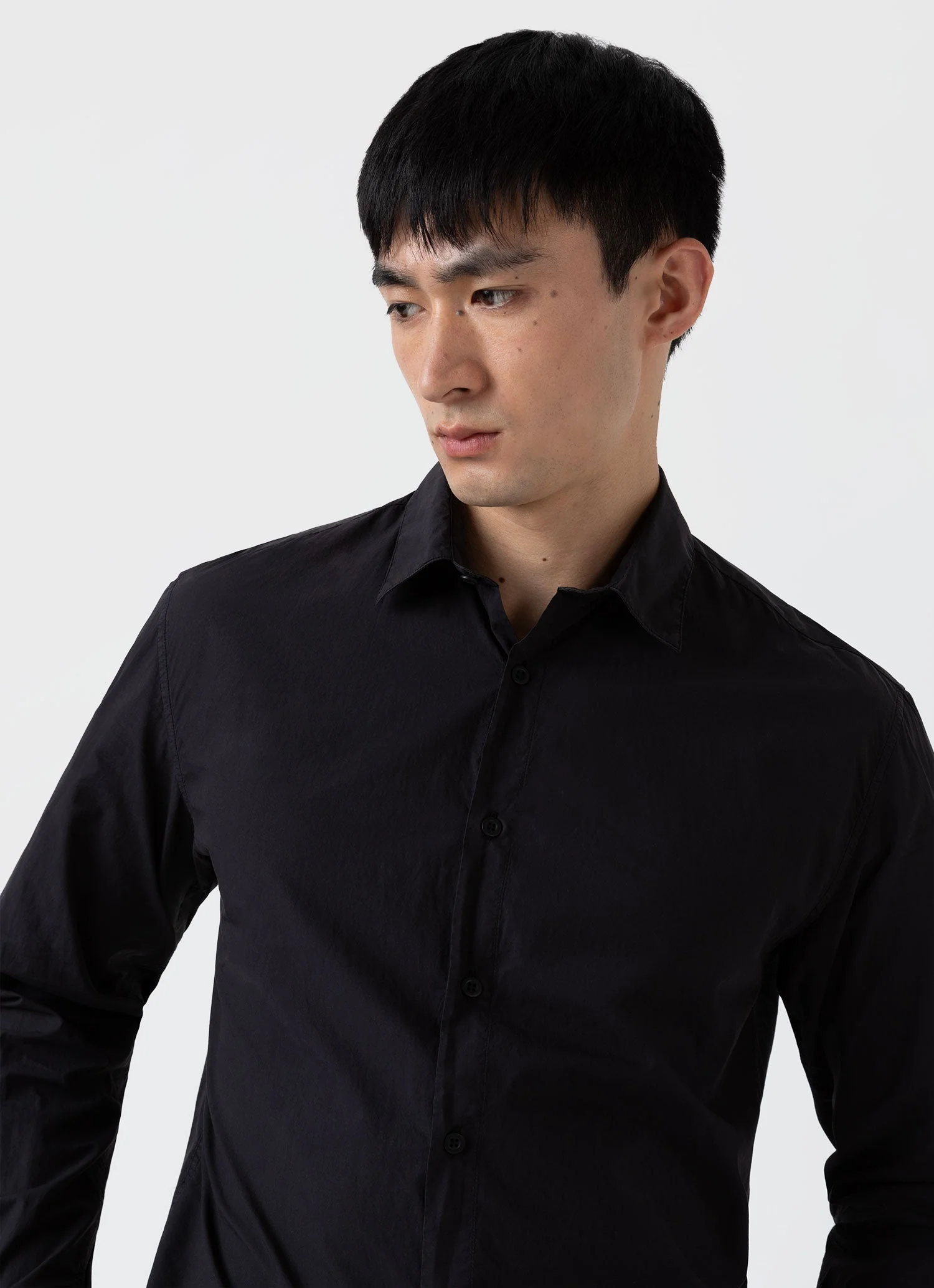Men's Lightweight Poplin Shirt in Black - Image 5