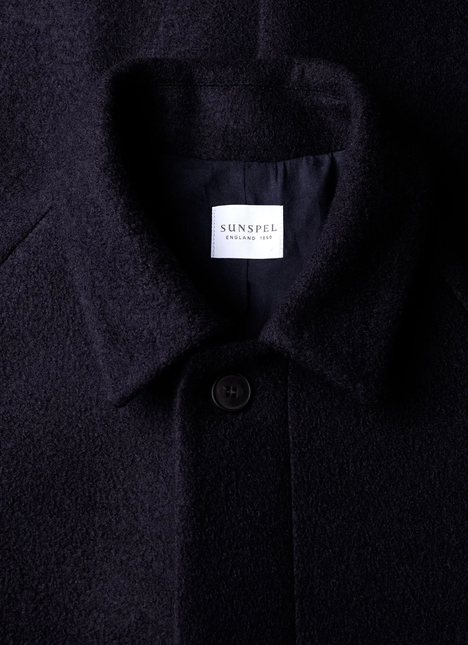 Men's Boiled Wool Car Coat in Navy - Image 4