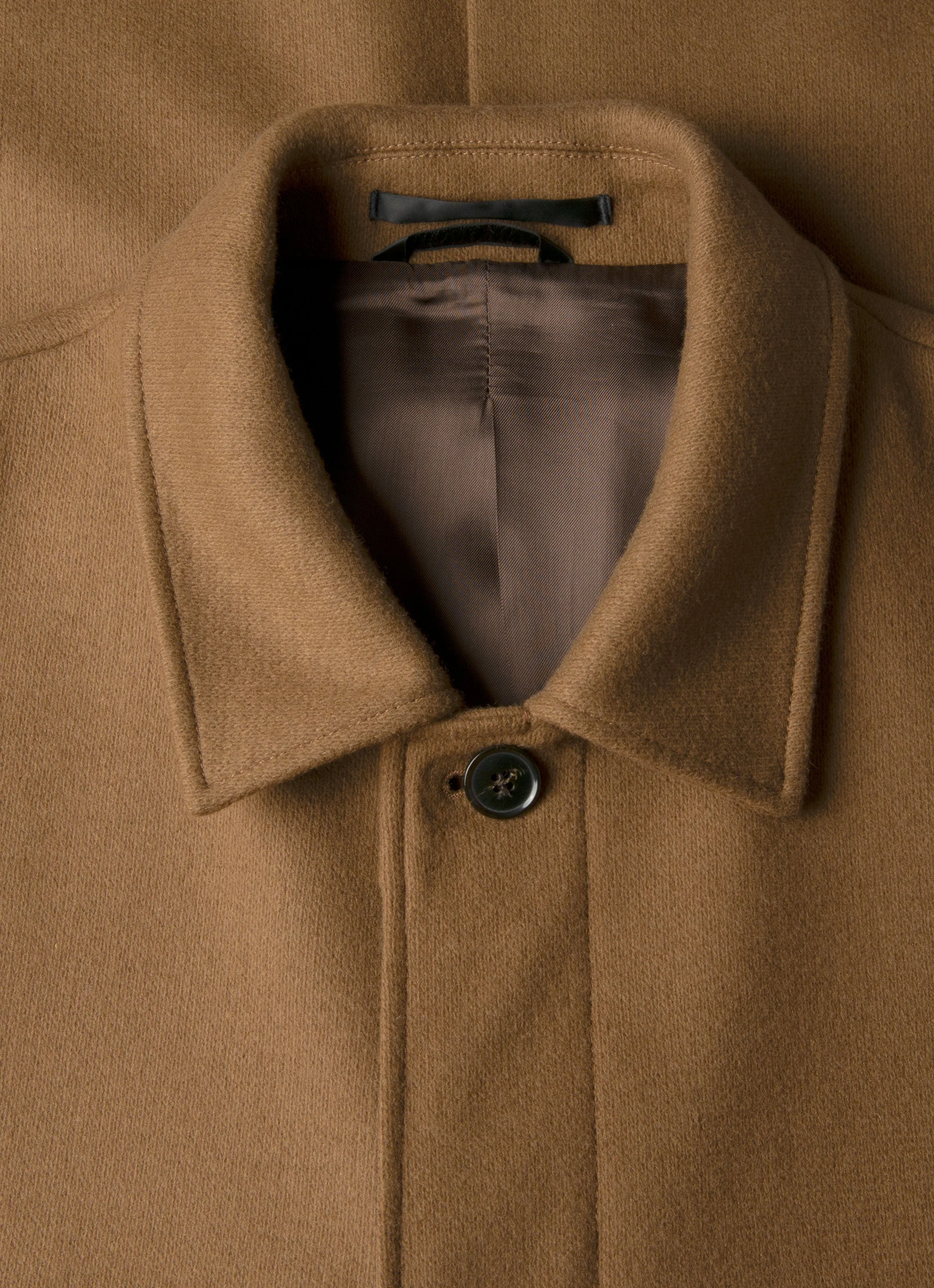 Men's Boiled Wool Coat in Mole - Image 4
