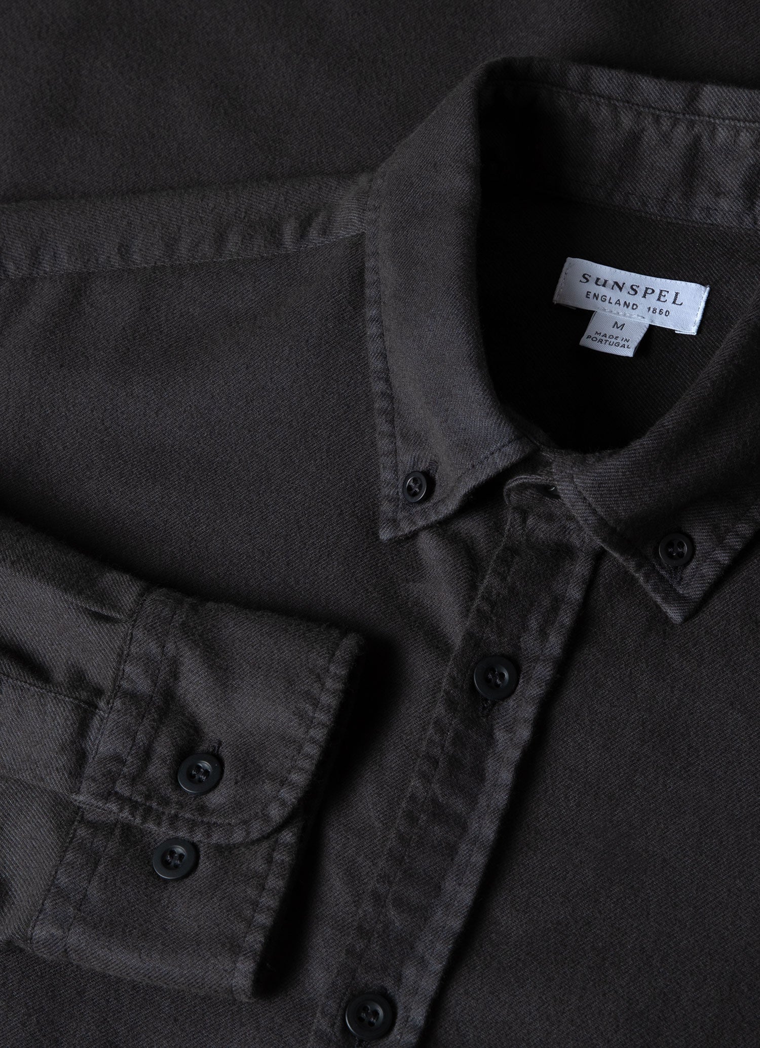 Men's Button Down Flannel Shirt in Anthracite - Image 4