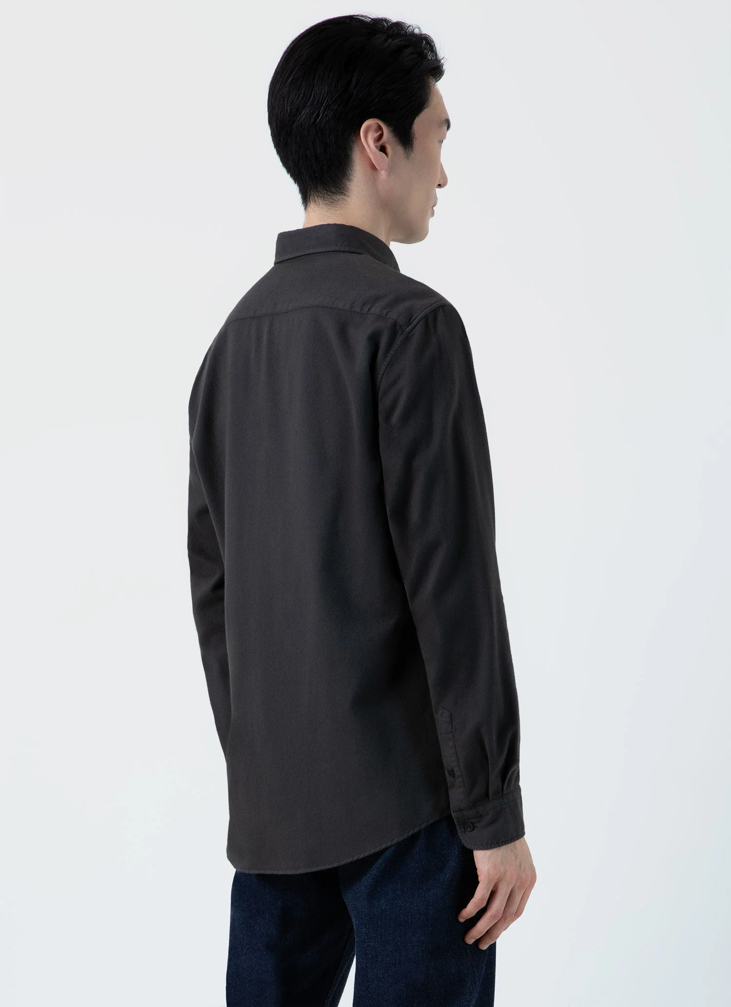 Men's Button Down Flannel Shirt in Anthracite - Image 5
