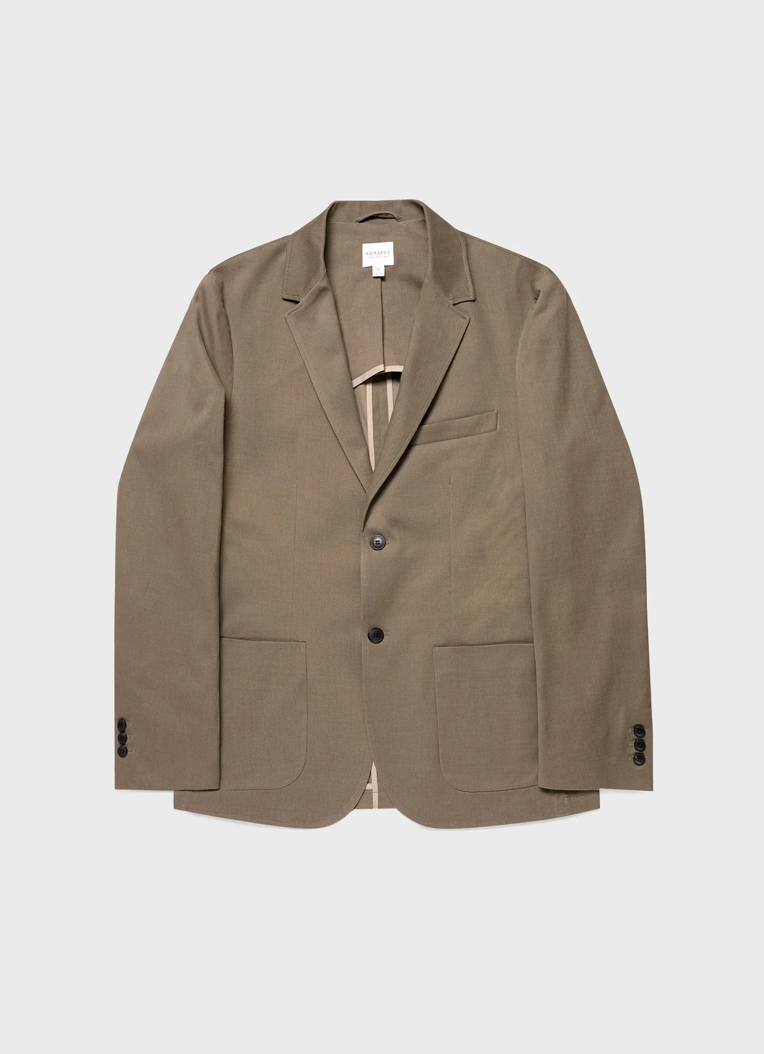 Men's Brushed Cotton Wool Blazer in Sandstone