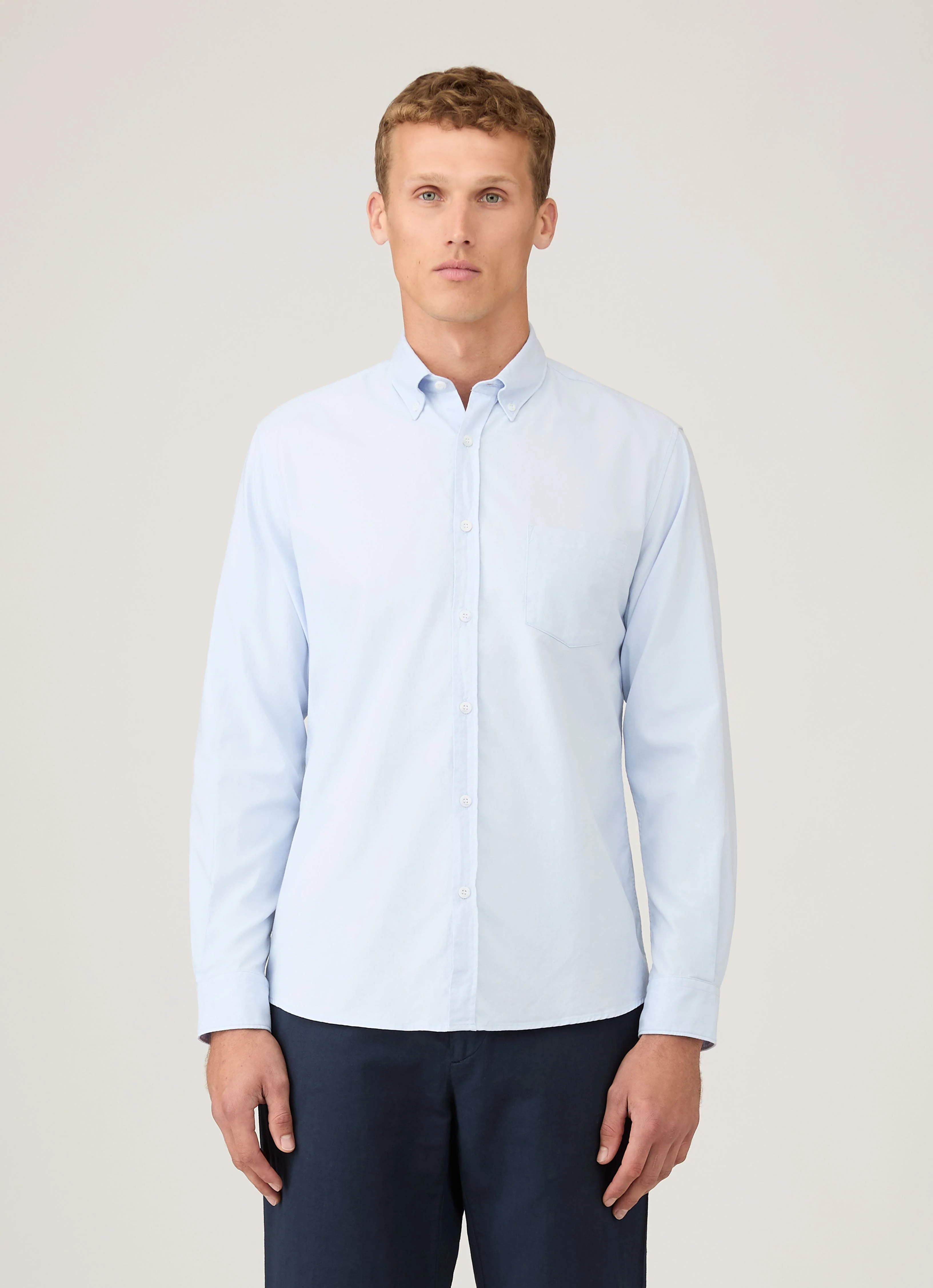Men's Button Down Oxford Shirt in Light Blue - Image 2