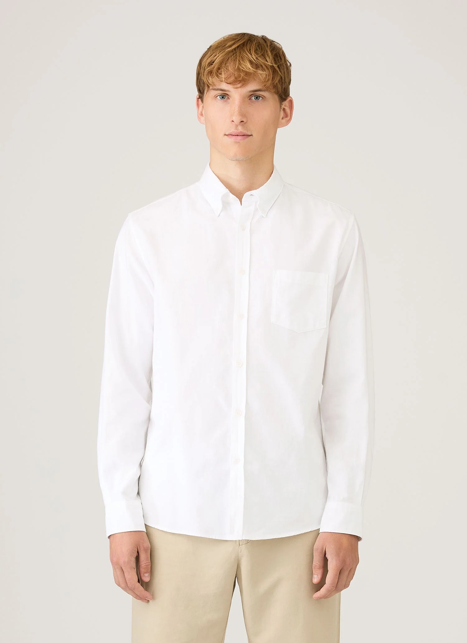 Men's Button Down Oxford Shirt in White - Image 2