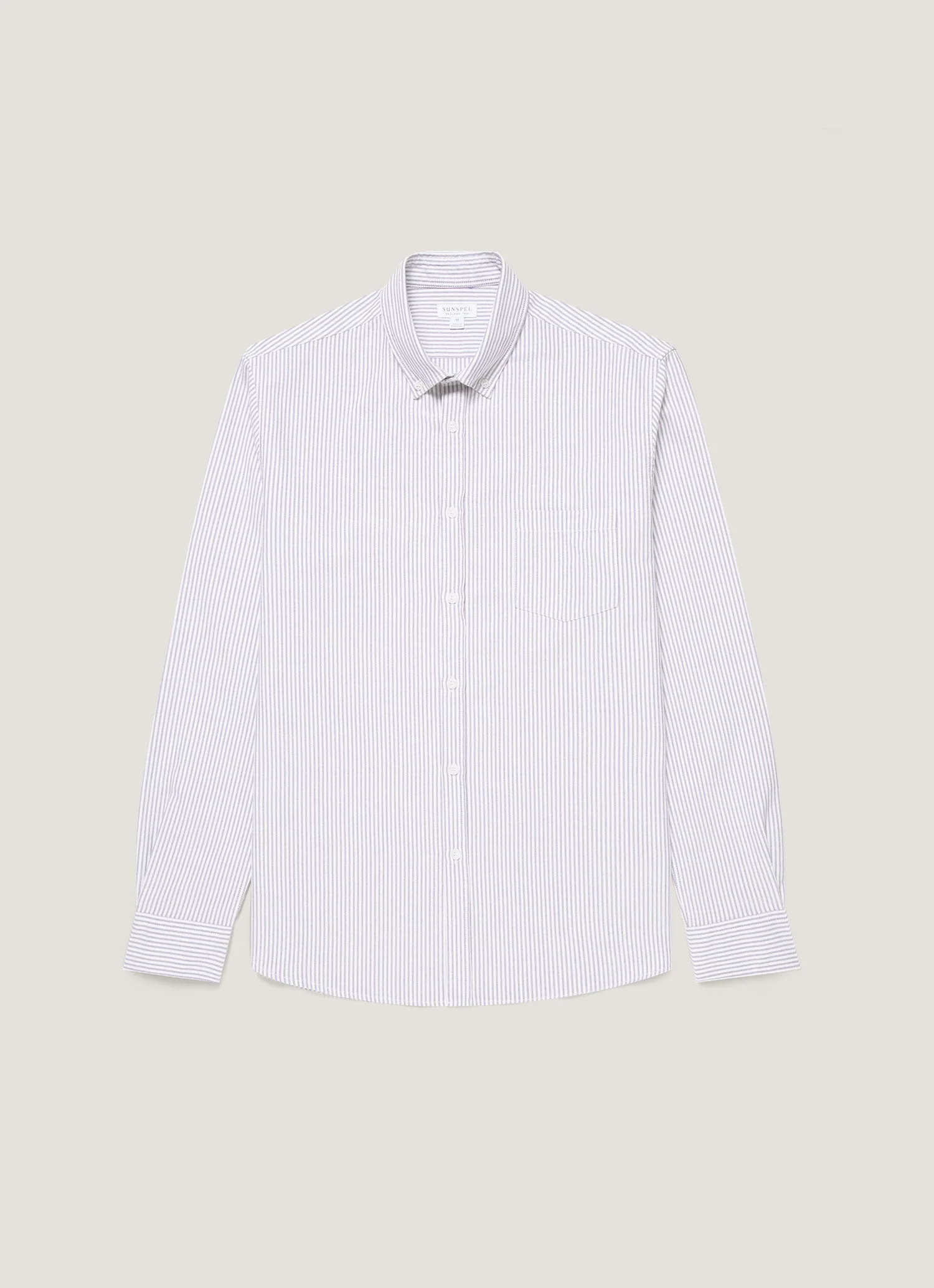 Men's Button Down Oxford Shirt in White/Navy