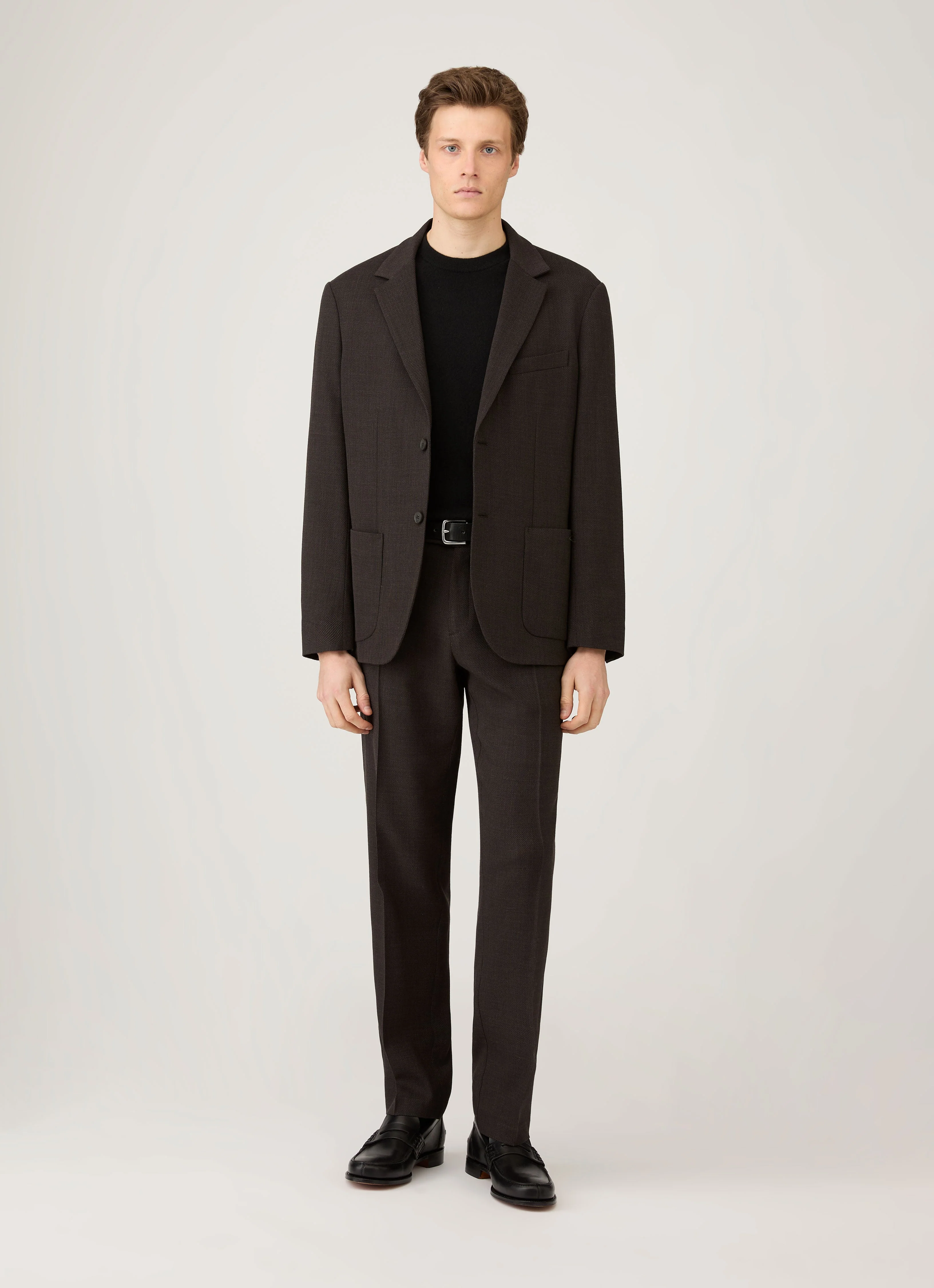 Men's Cashmere Crew Neck Jumper in Black - Image 3