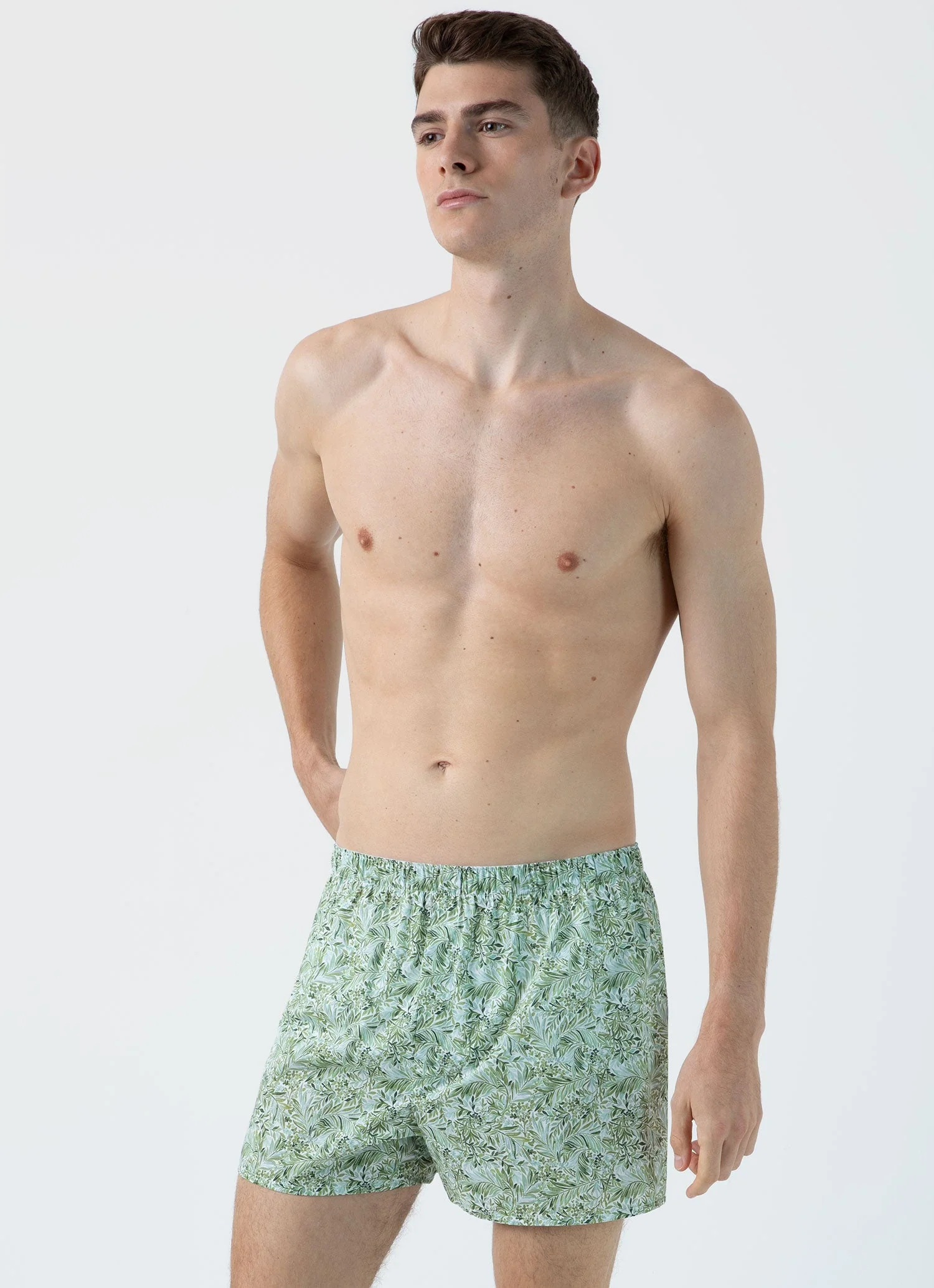 Men's Classic Boxer Short in Liberty Fabric in Green Garden - Image 2