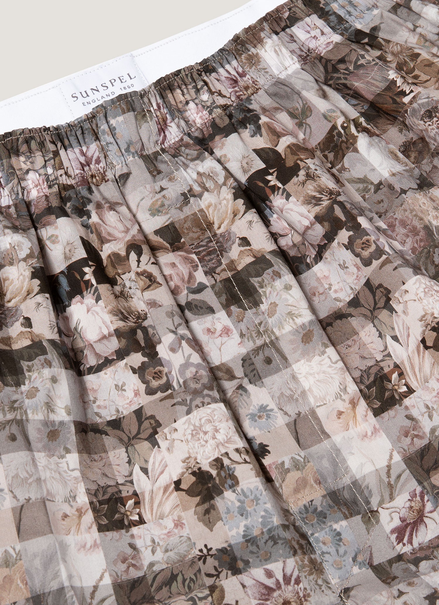 Men's Classic Boxer Short in Liberty Fabric in Grey Archive Gingham - Image 4