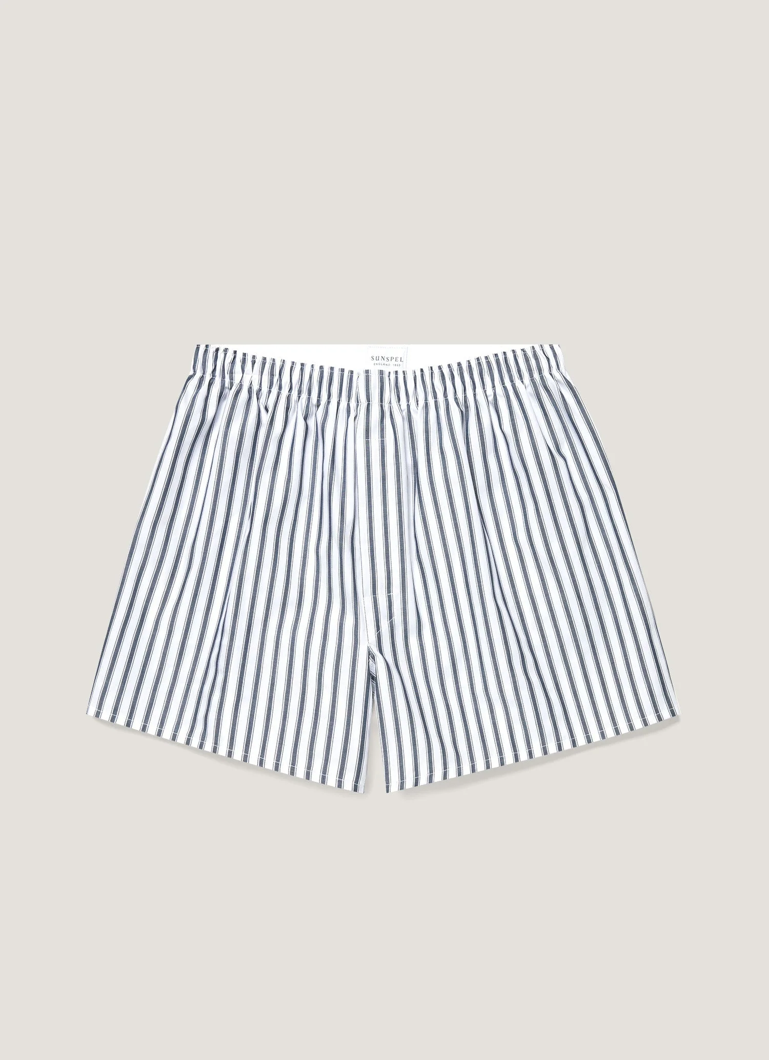 Men's Classic Boxer Short in White/Navy Stripe
