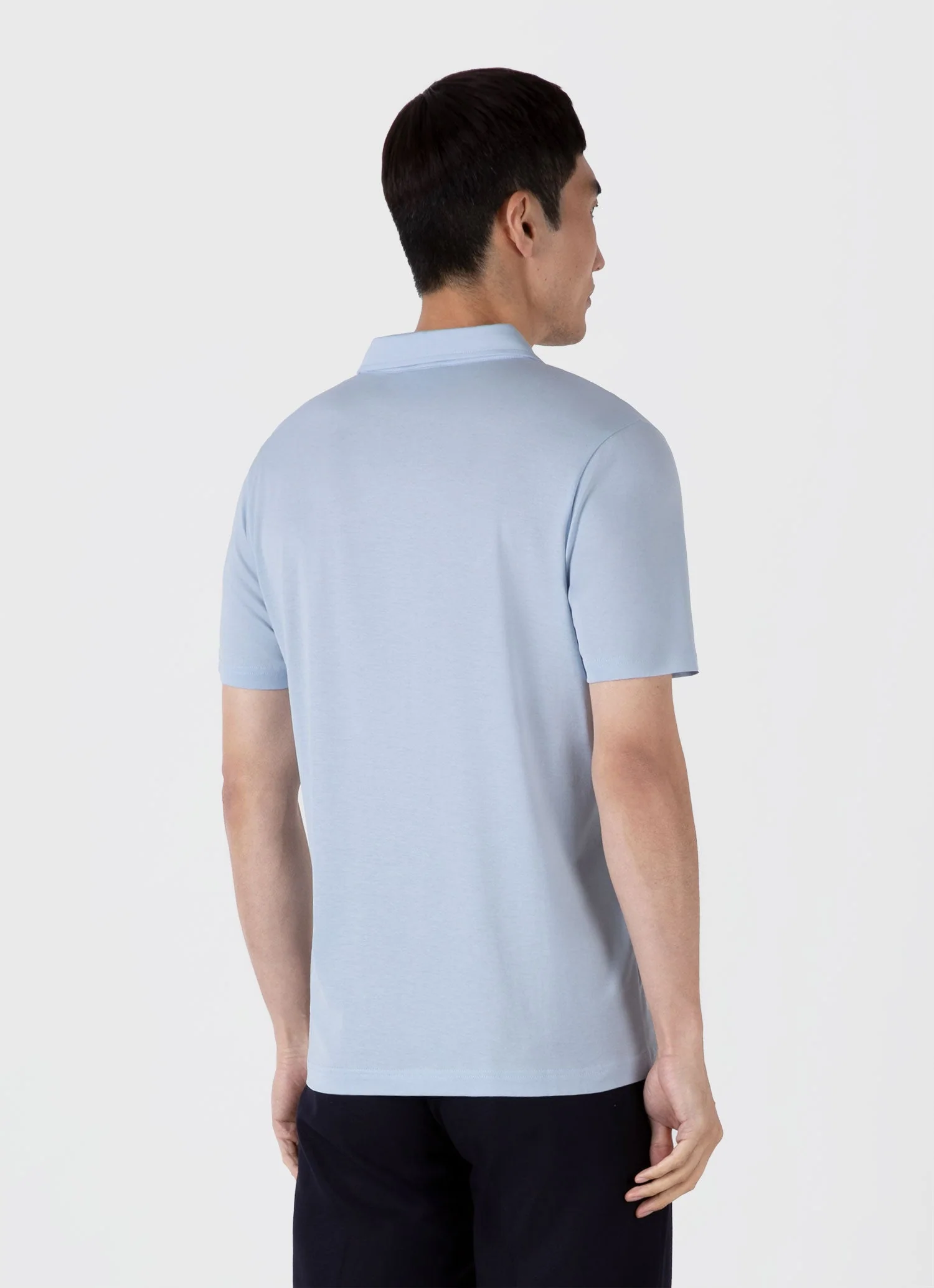 Men's Classic Jersey Polo Shirt in Blue Mist - Image 5