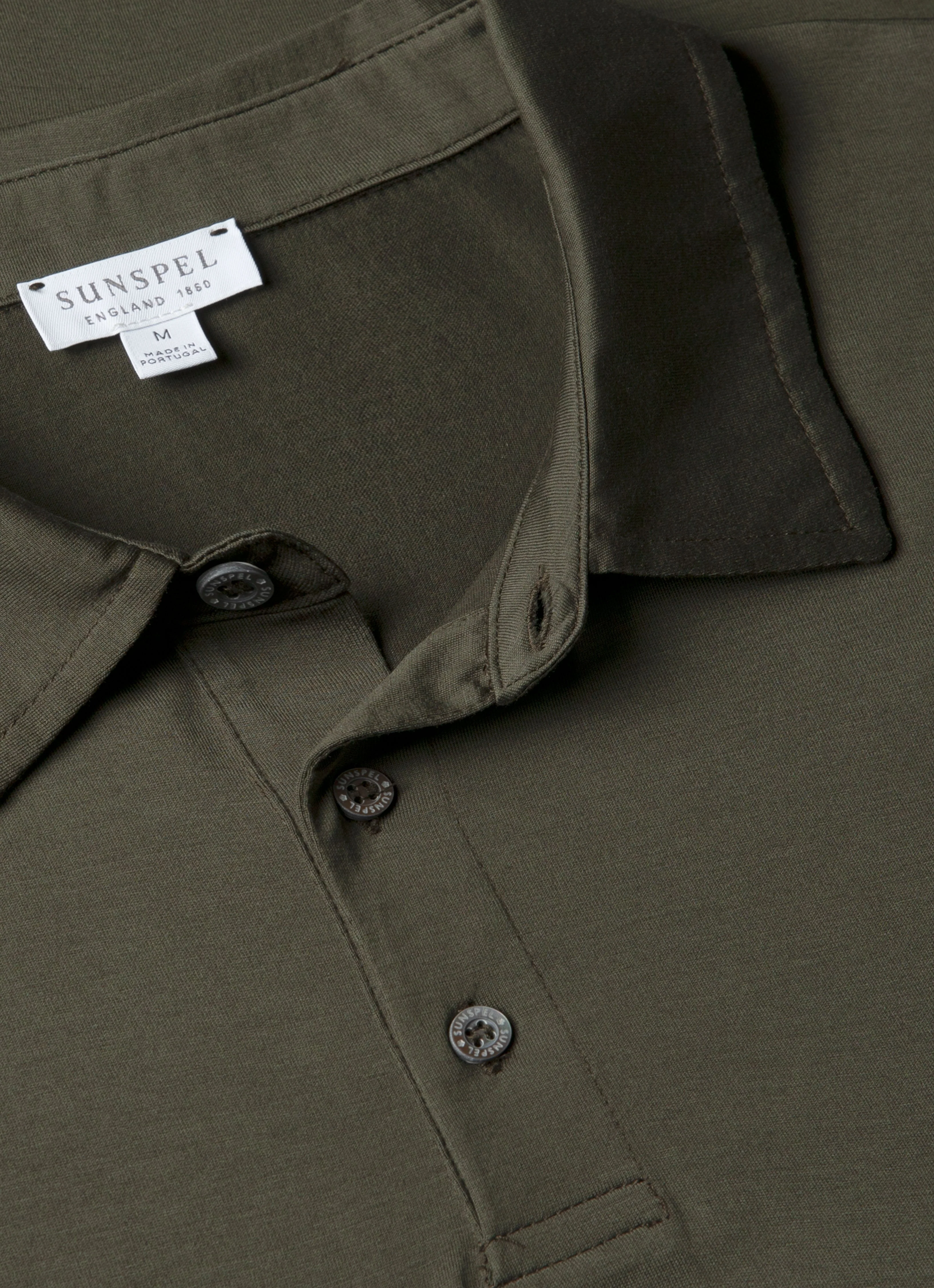 Men's Classic Jersey Polo Shirt in Dark Green - Image 4