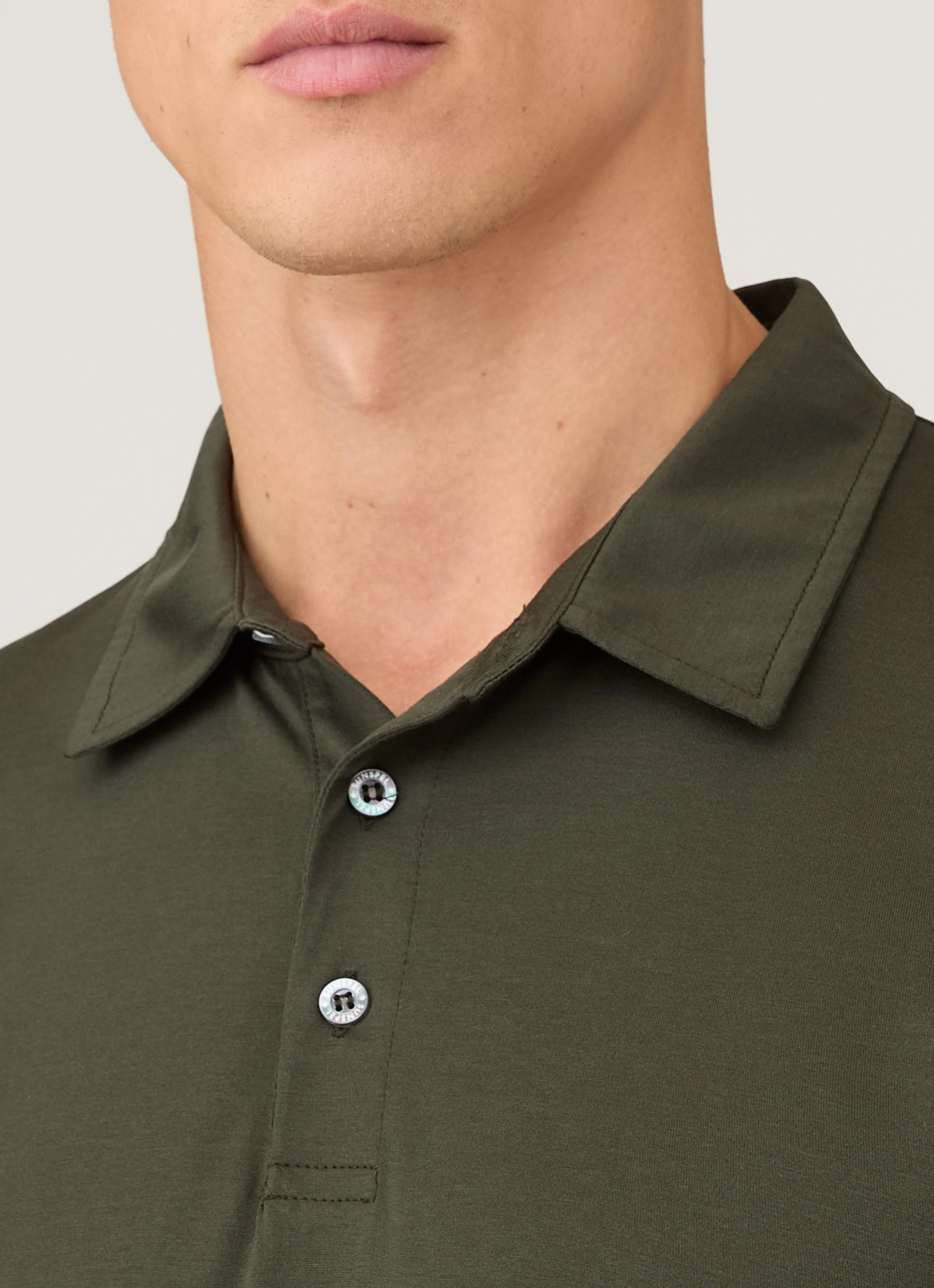 Men's Classic Jersey Polo Shirt in Dark Green - Image 6