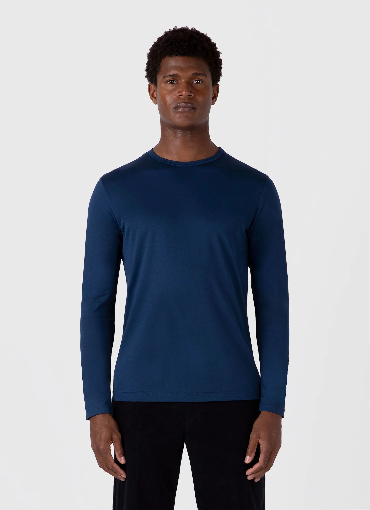 Men's Classic Long Sleeve T-shirt in Naval Blue - Image 2