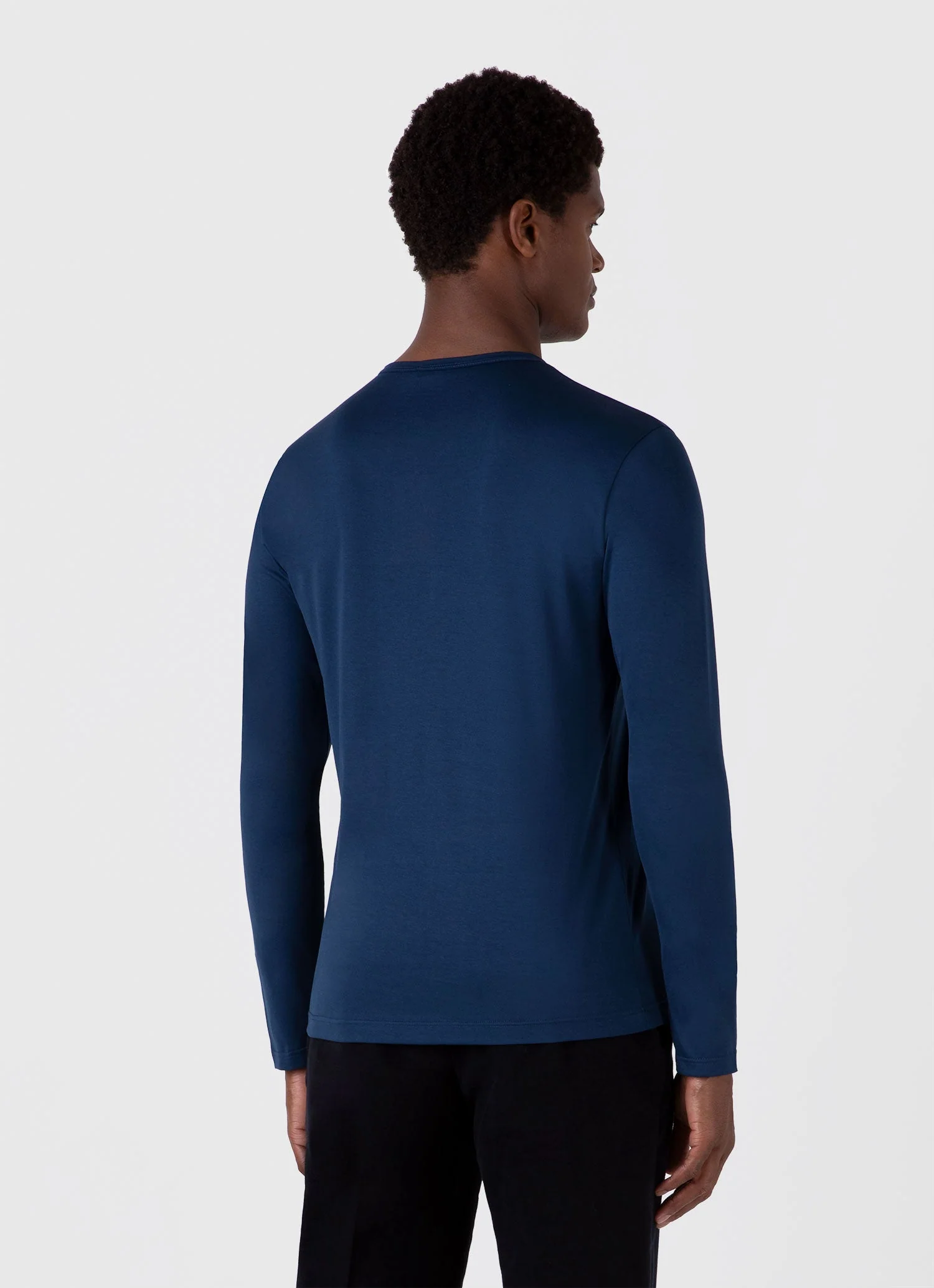 Men's Classic Long Sleeve T-shirt in Naval Blue - Image 5