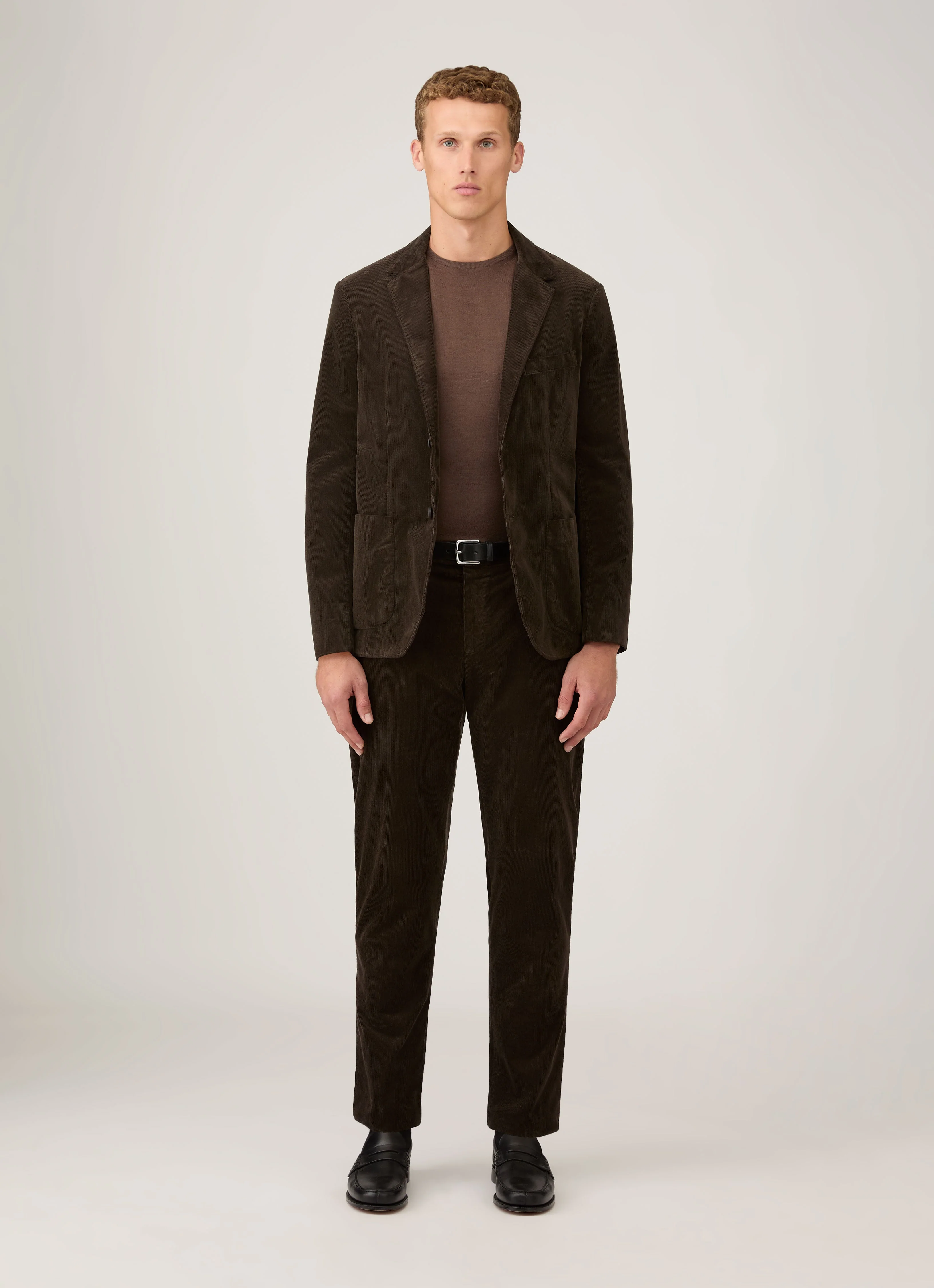 Men's Corduroy Blazer in Coffee - Image 3