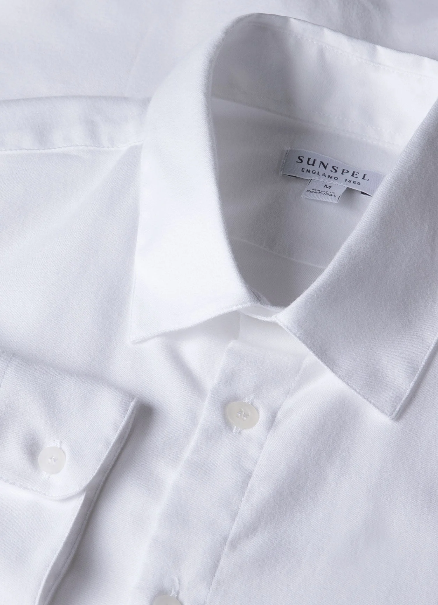 Men's Cotton Flannel Shirt in White - Image 3