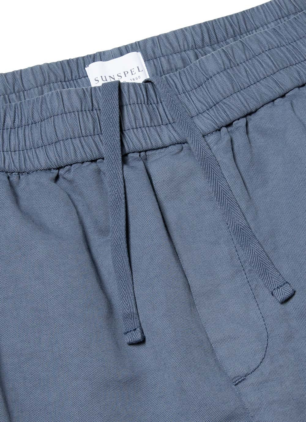 Men's Cotton Linen Drawstring Shorts in Blue Slate in Blue Slate - Image 5