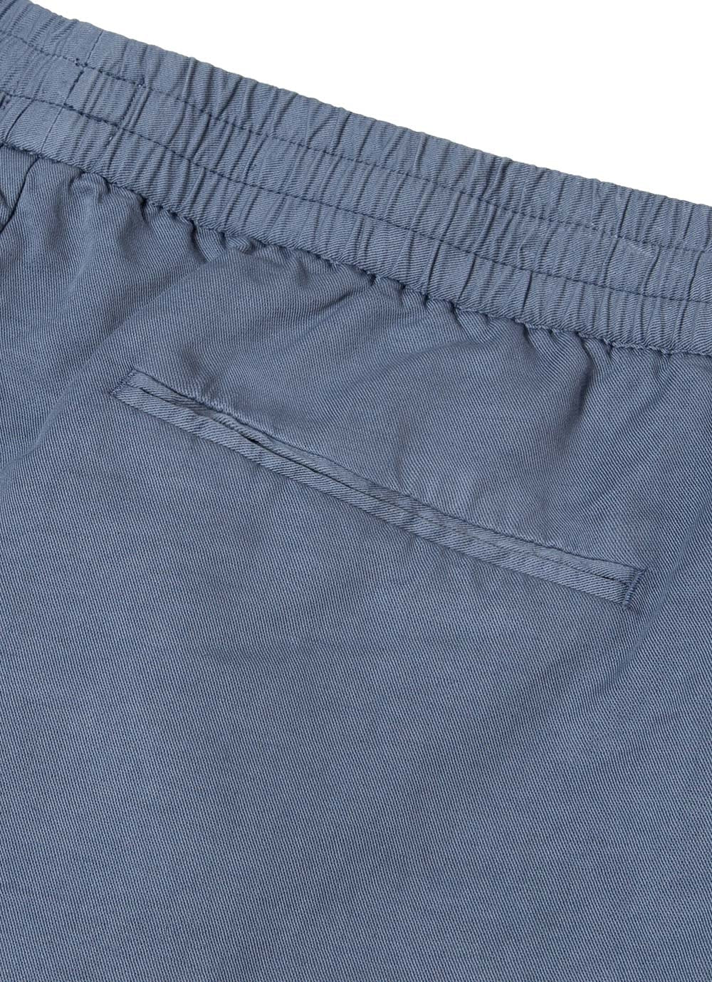 Men's Cotton Linen Drawstring Shorts in Blue Slate in Blue Slate - Image 6