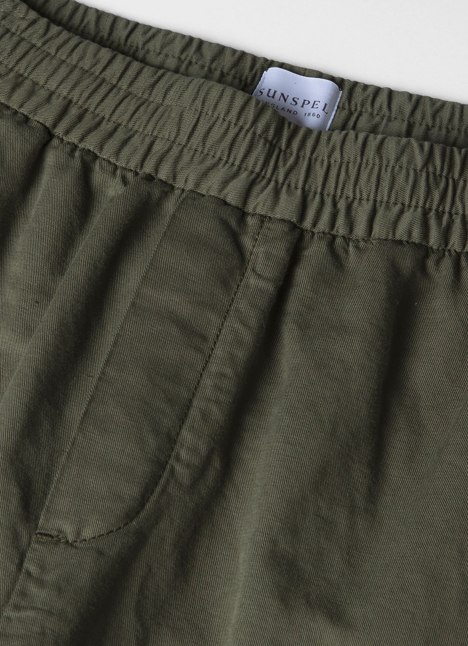 Men's Cotton Linen Drawstring Shorts in Khaki - Image 4