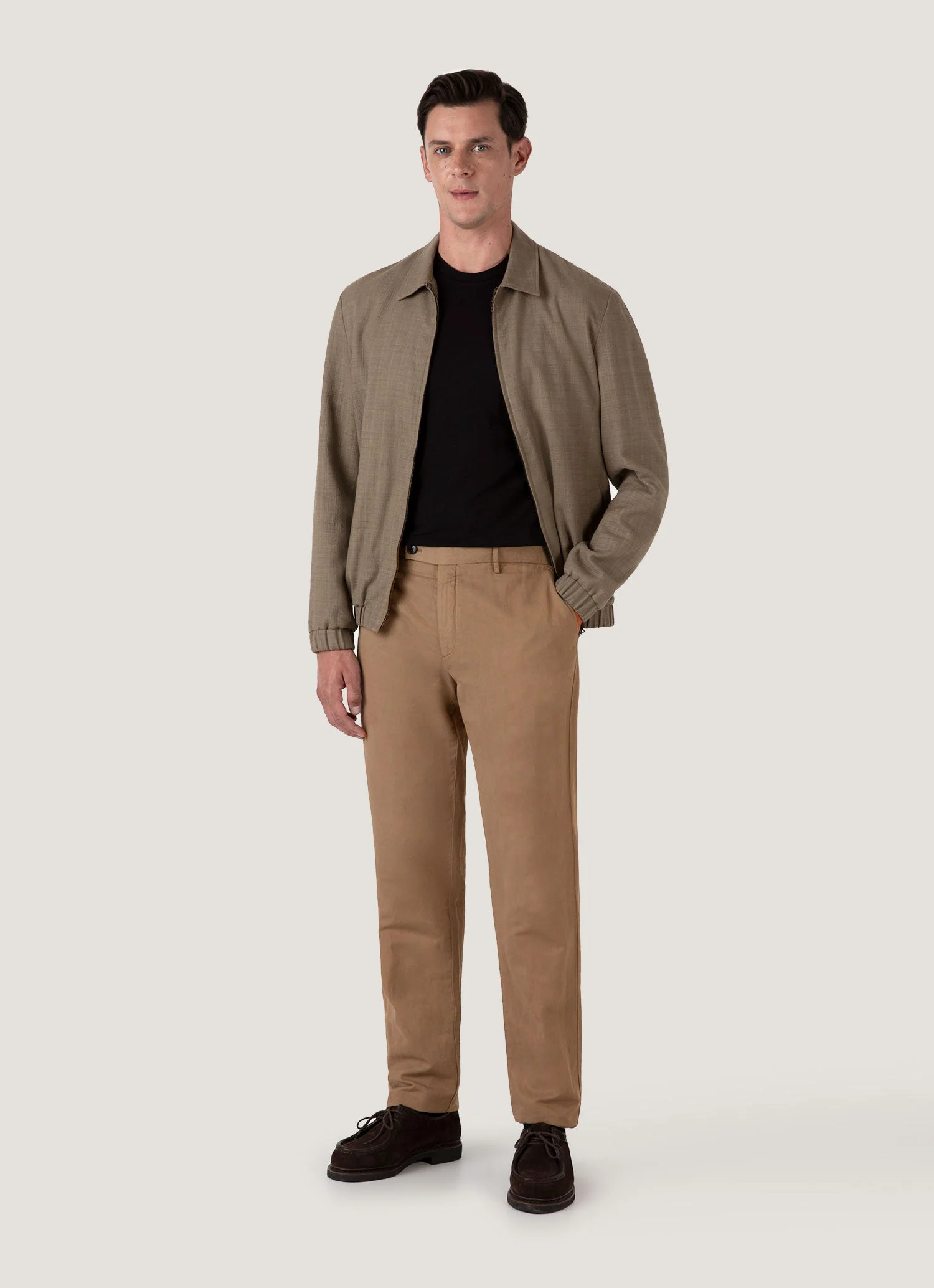 Men's Cotton Linen Trouser in Dark Tan - Image 3