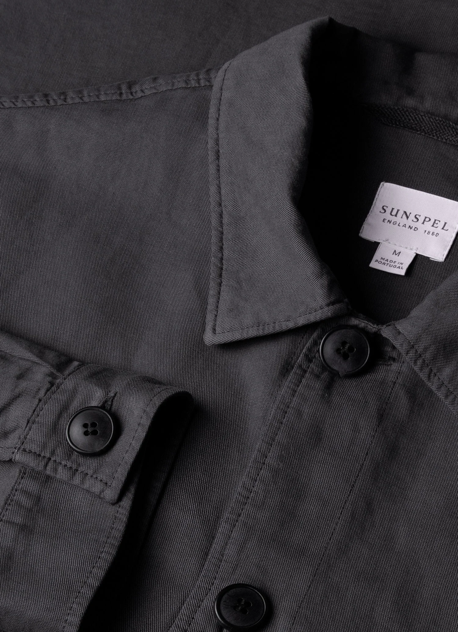 Men's Cotton Linen Twin Pocket Jacket in Charcoal - Image 4