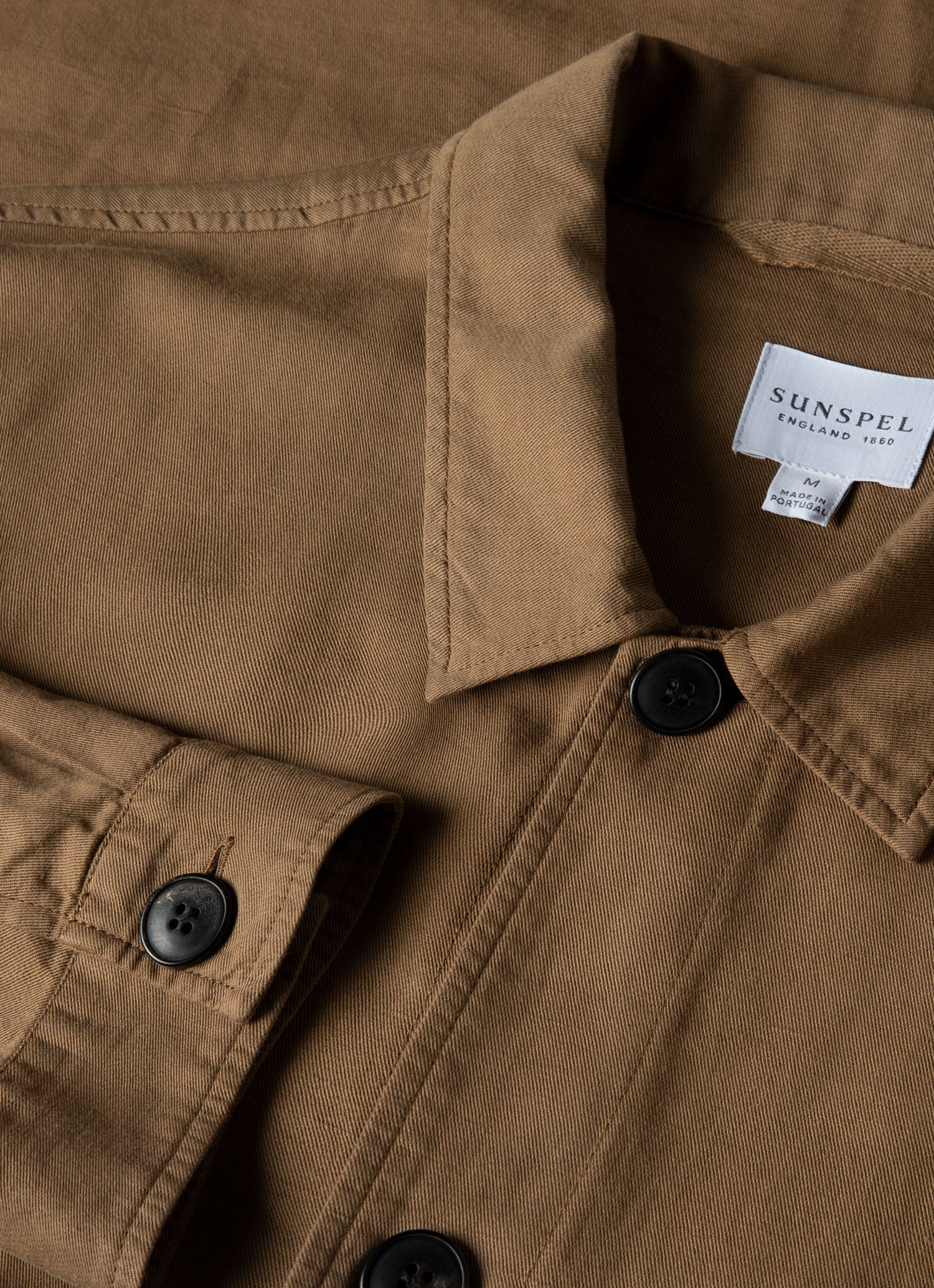 Men's Cotton Linen Twin Pocket Jacket in Dark Tan - Image 4
