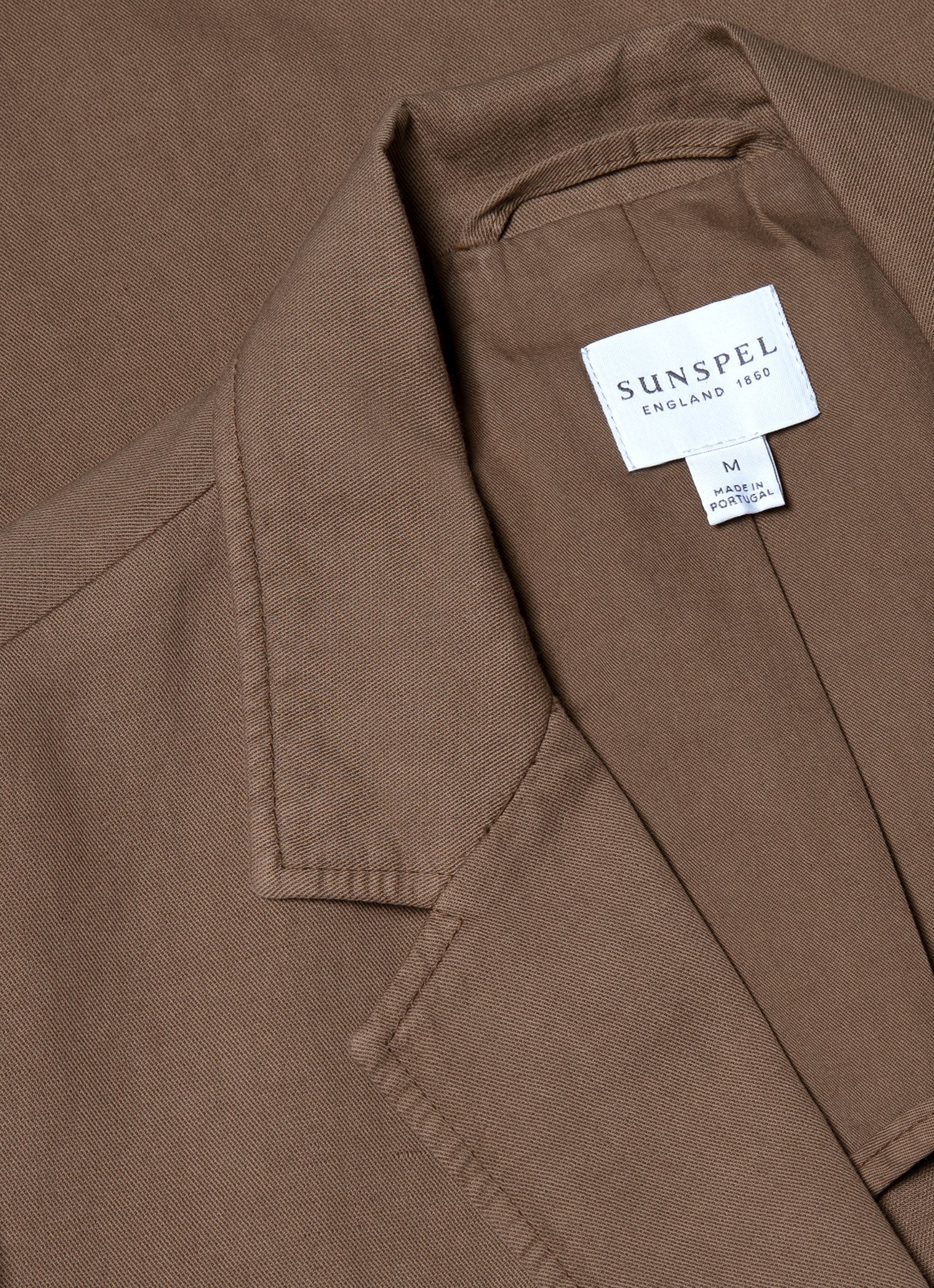 Men's Cotton Linen Blazer in Dark Tan - Image 4