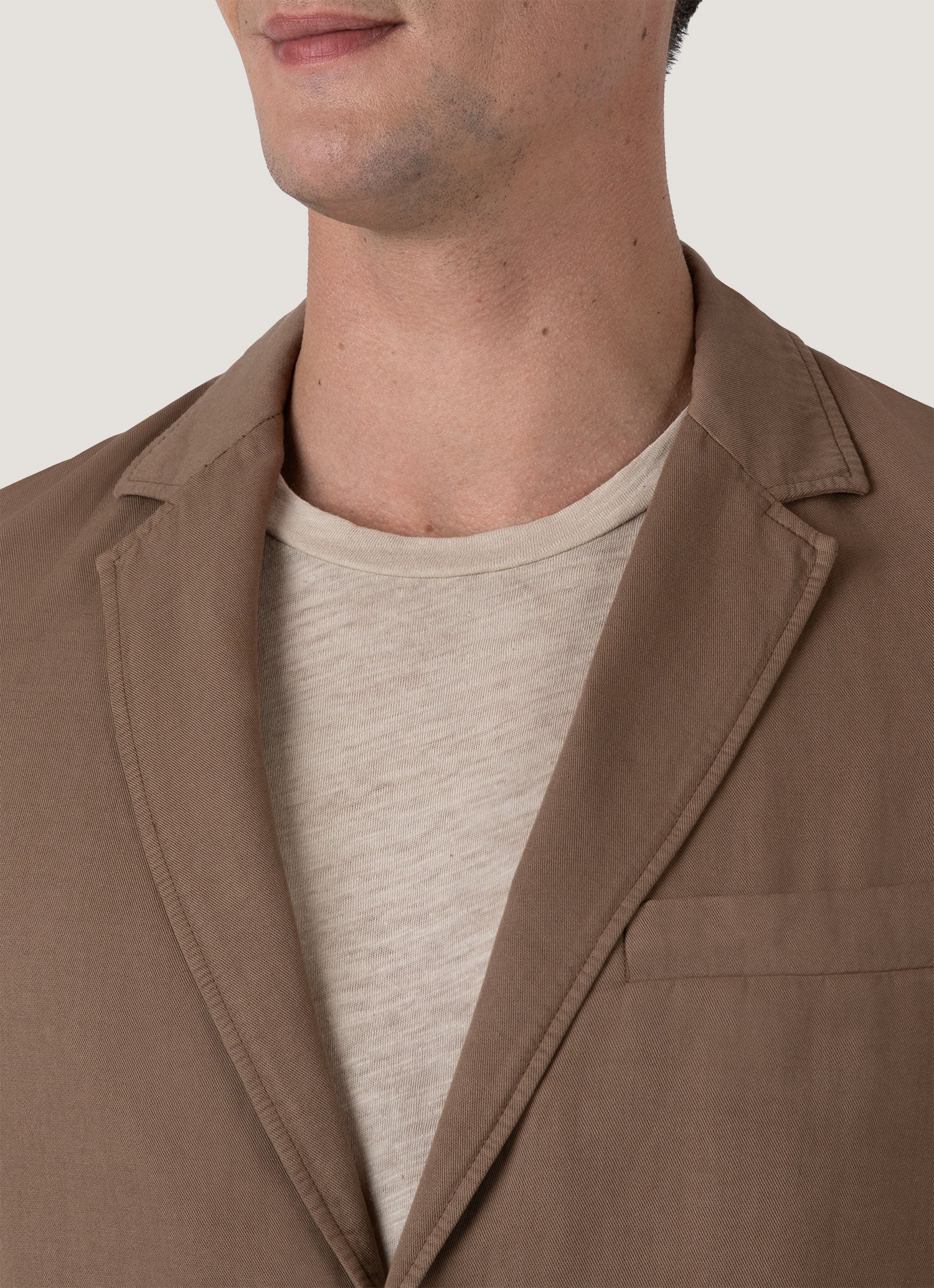 Men's Cotton Linen Blazer in Dark Tan - Image 6