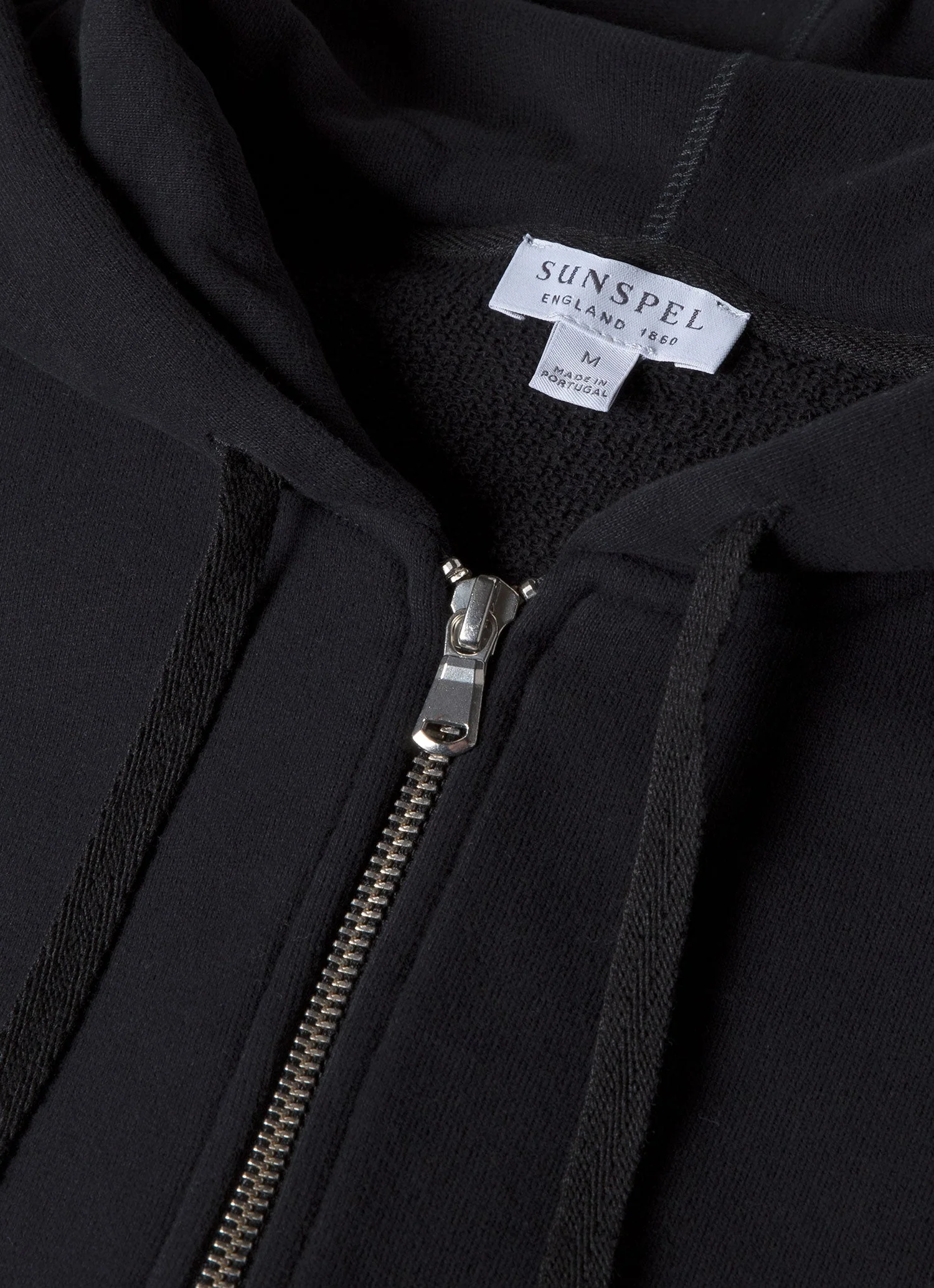 Men's Loopback Zip Hoodie in Black - Image 4