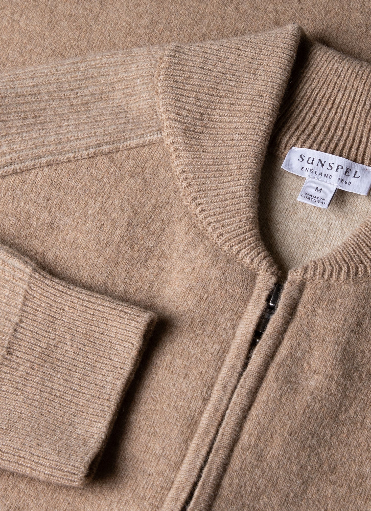 Men's Double Faced Bomber Jacket in Light Sandstone - Image 4