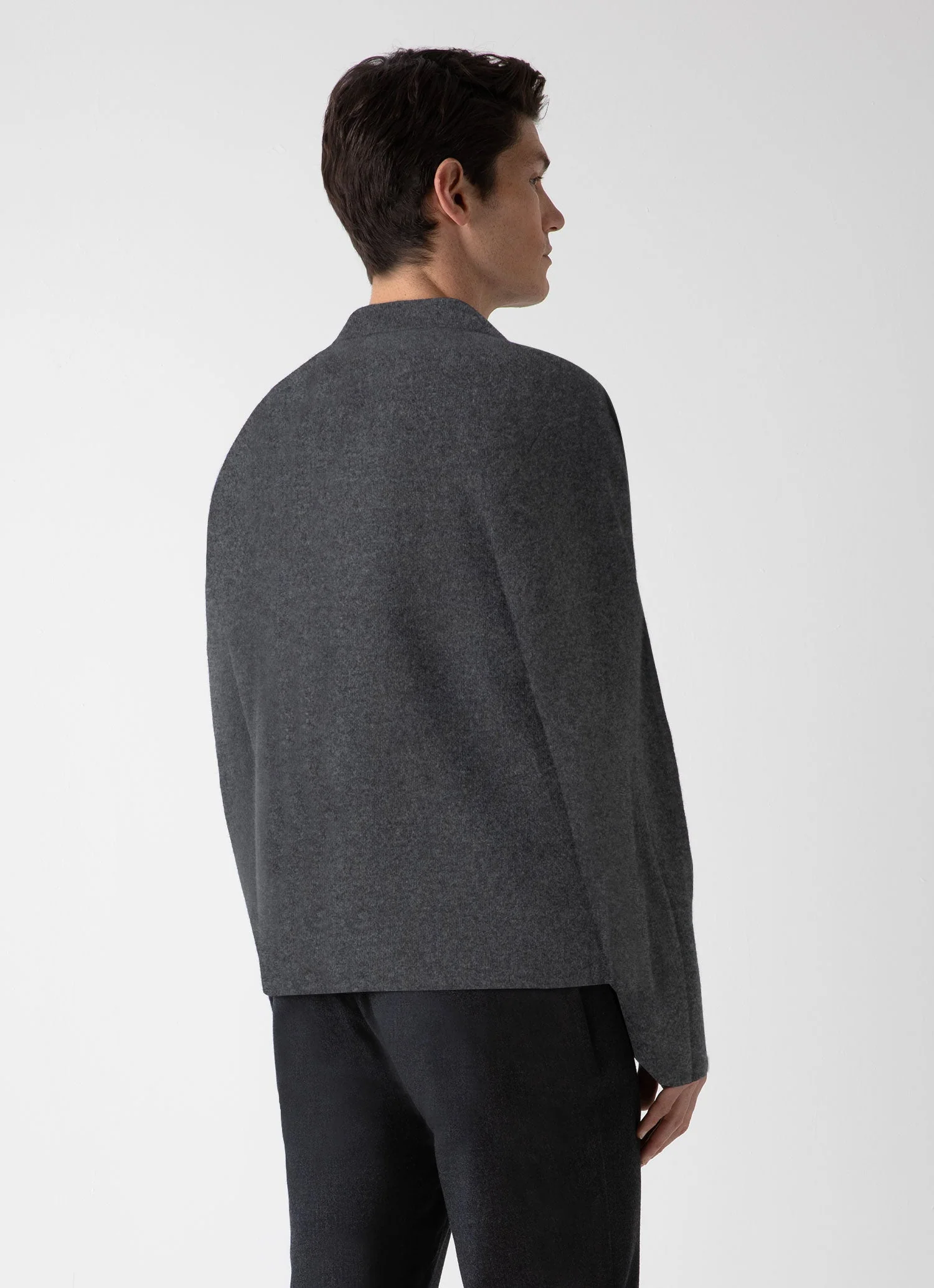 Men's Double Faced Jacket in Charcoal Melange - Image 5