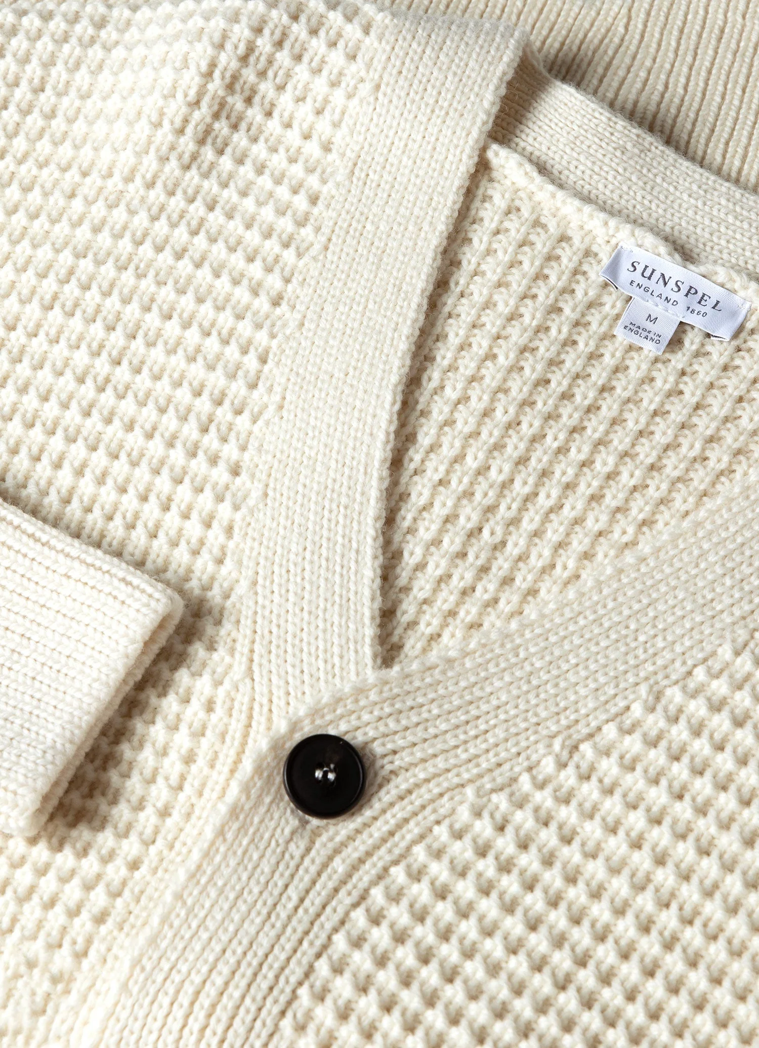 Men's Fisherman Cardigan in Ecru - Image 4