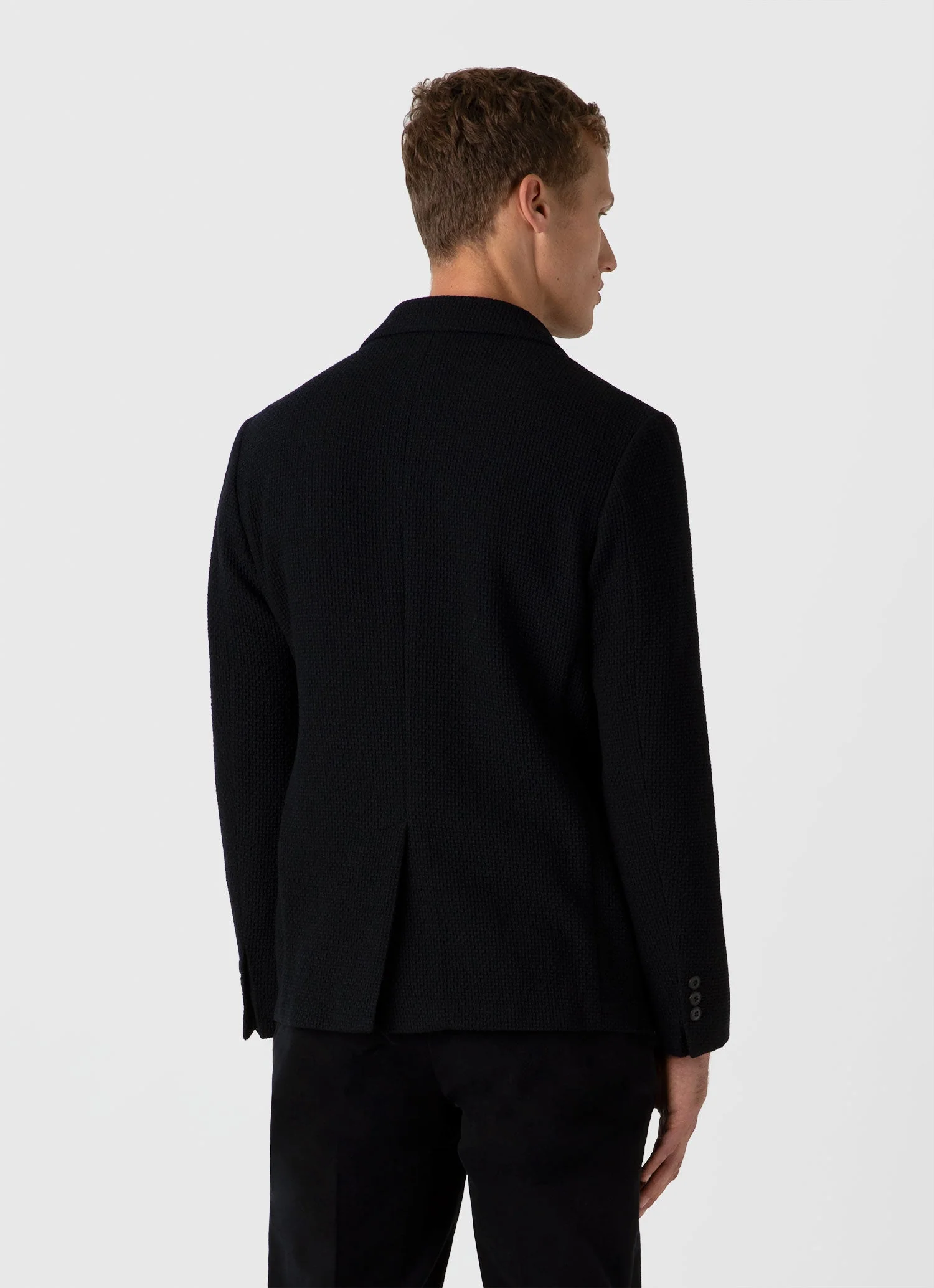 Men's Heavy Wool Jersey Blazer in Navy - Image 5