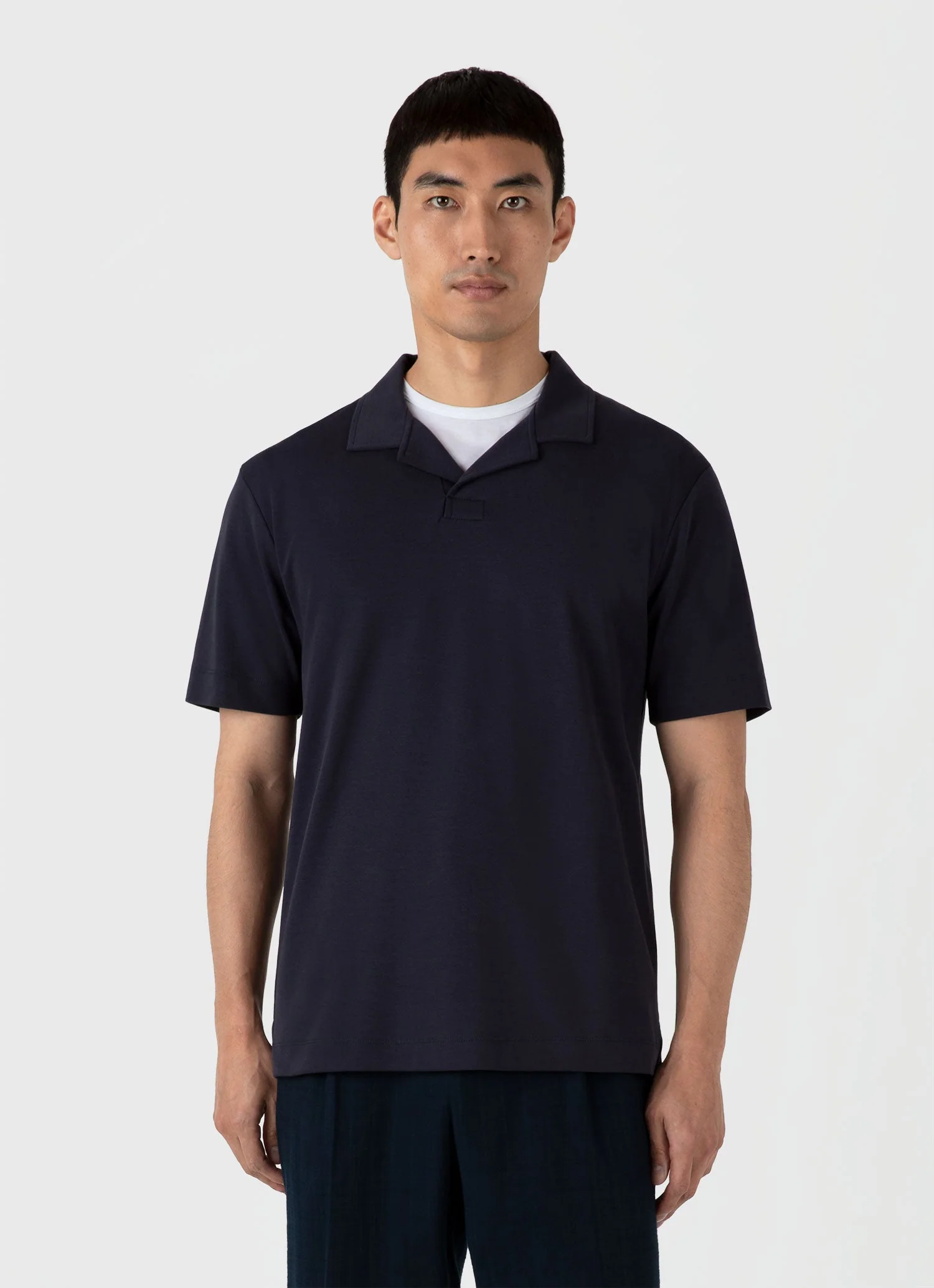 Men's Heavyweight Polo Shirt in Navy - Image 2