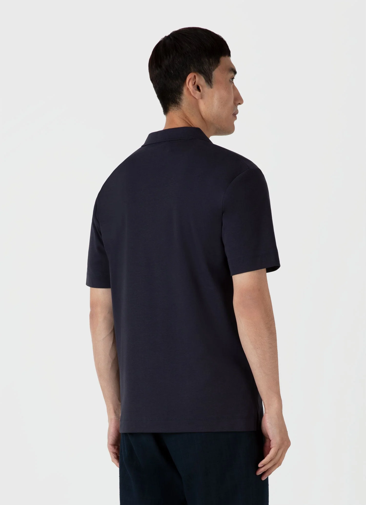 Men's Heavyweight Polo Shirt in Navy - Image 5