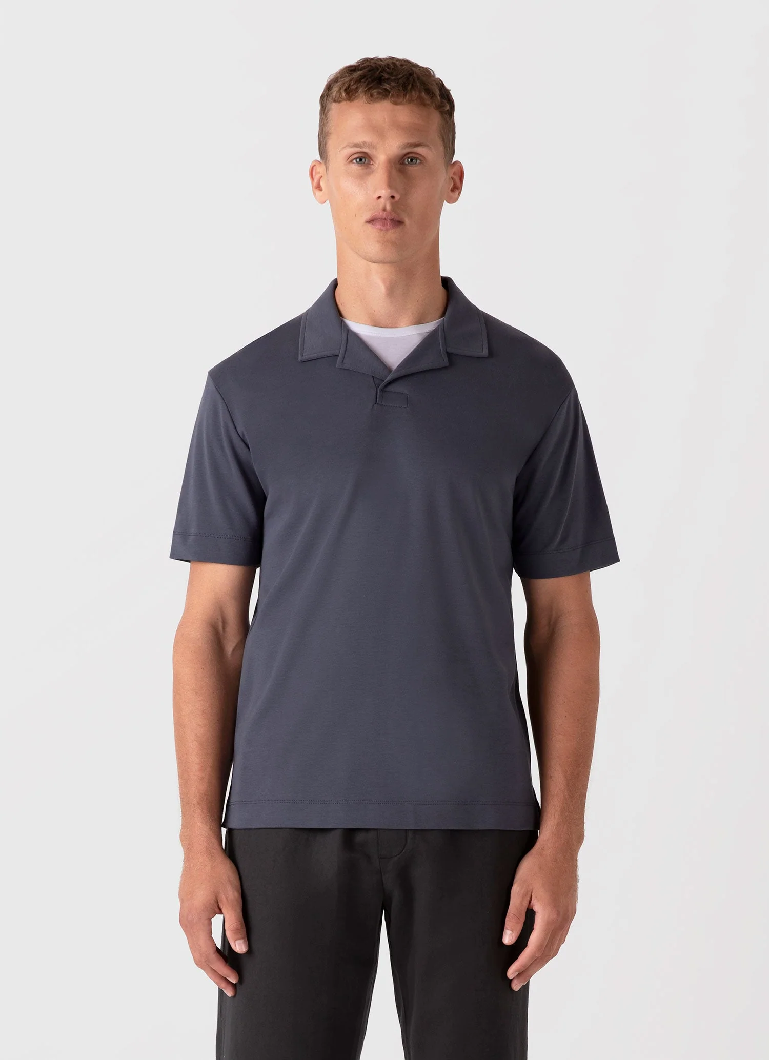 Men's Heavyweight Polo Shirt in Slate Blue - Image 2