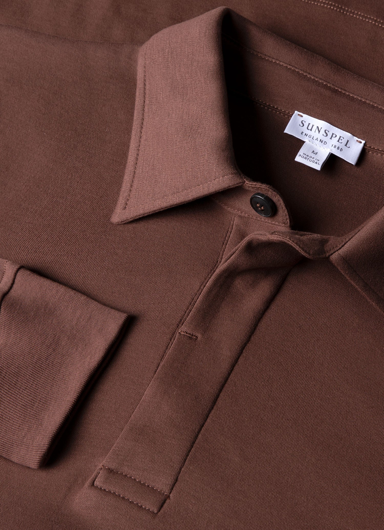 Men's Heavyweight Rugby Polo Shirt in Cocoa Brown - Image 4