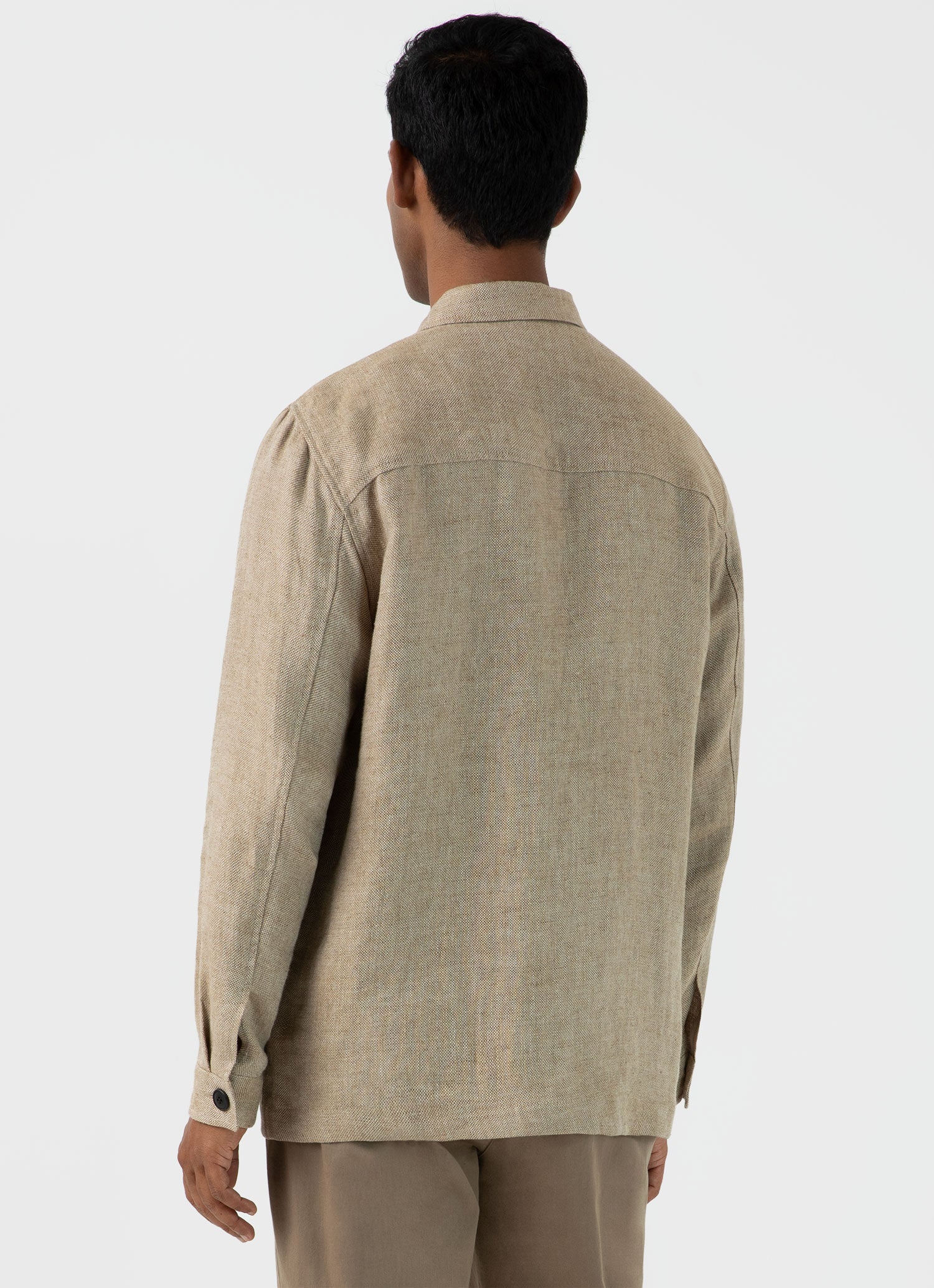 Men's Hopsack Twin Pocket Jacket in Light Stone - Image 5