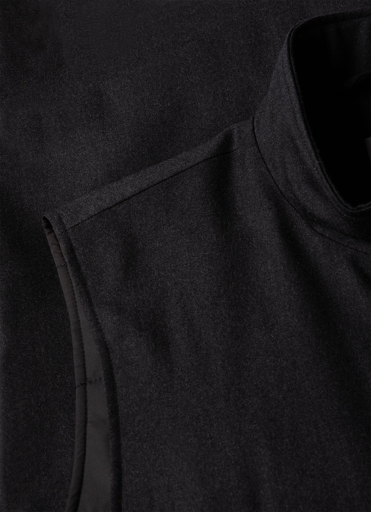 Men's Insulated Wool Gilet in Charcoal Melange - Image 4