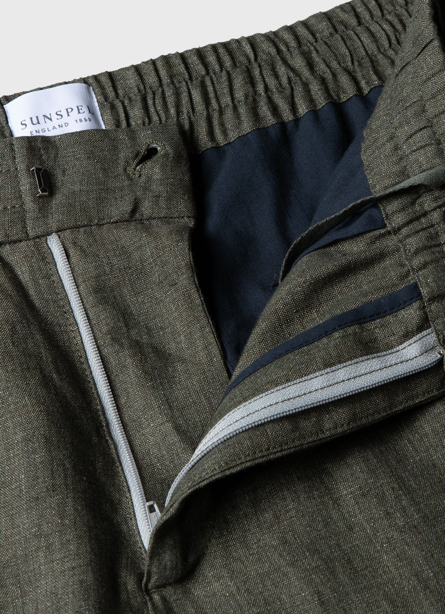 Men's Linen Drawstring Trouser in Light Khaki - Image 3