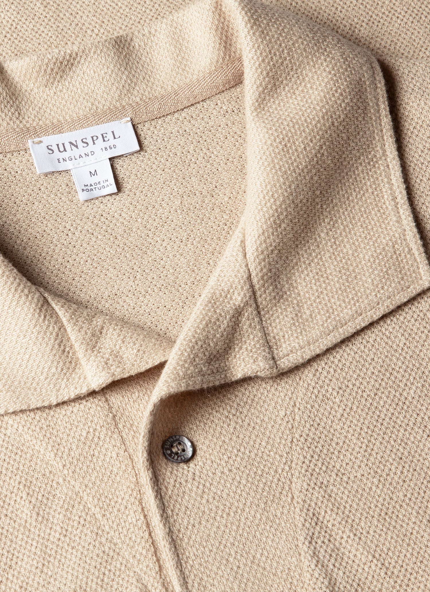 Men's Linen Piqué Polo Shirt in Hazelwood - Image 4