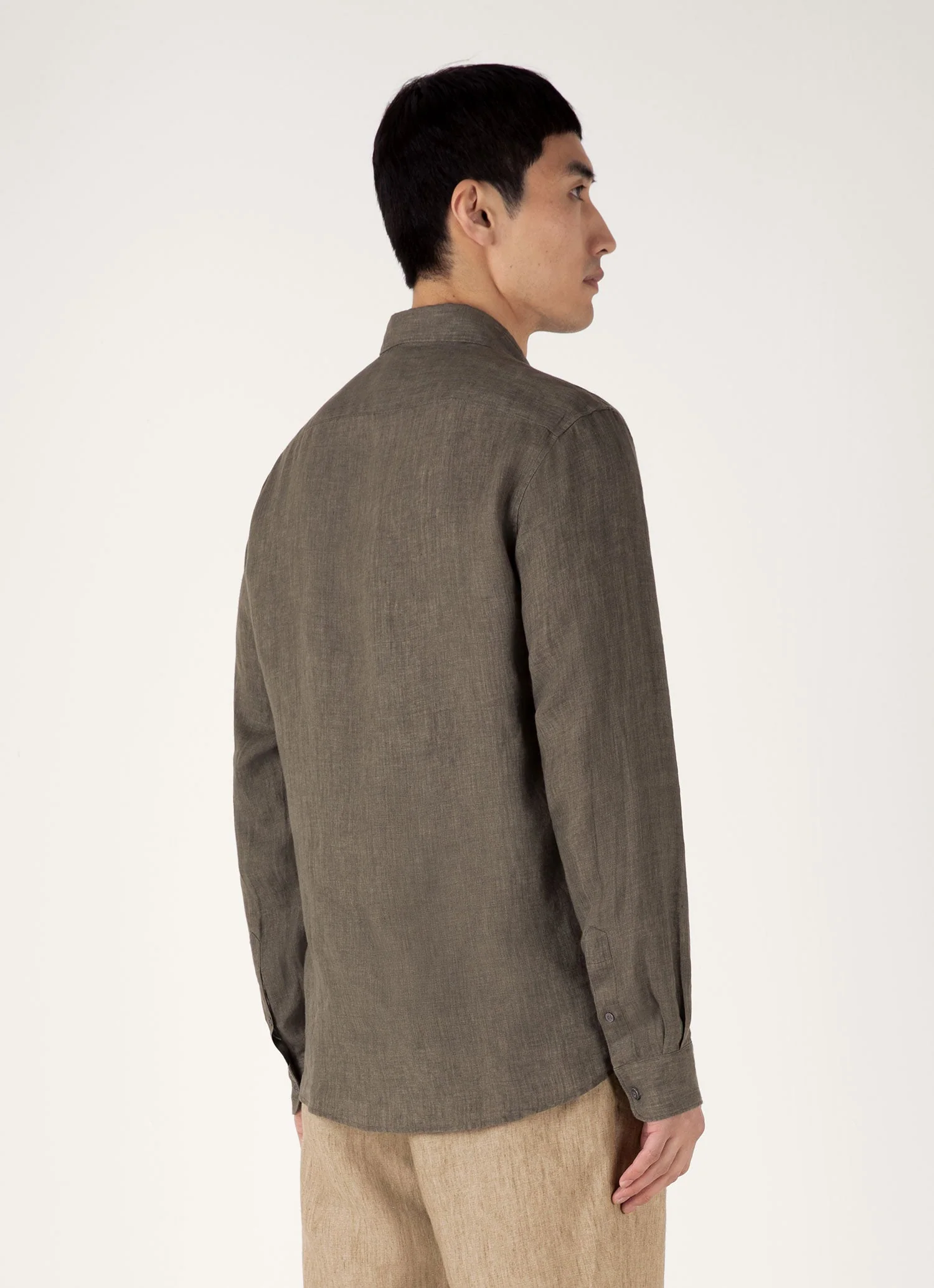 Men's Linen Shirt in Dusk Green - Image 5
