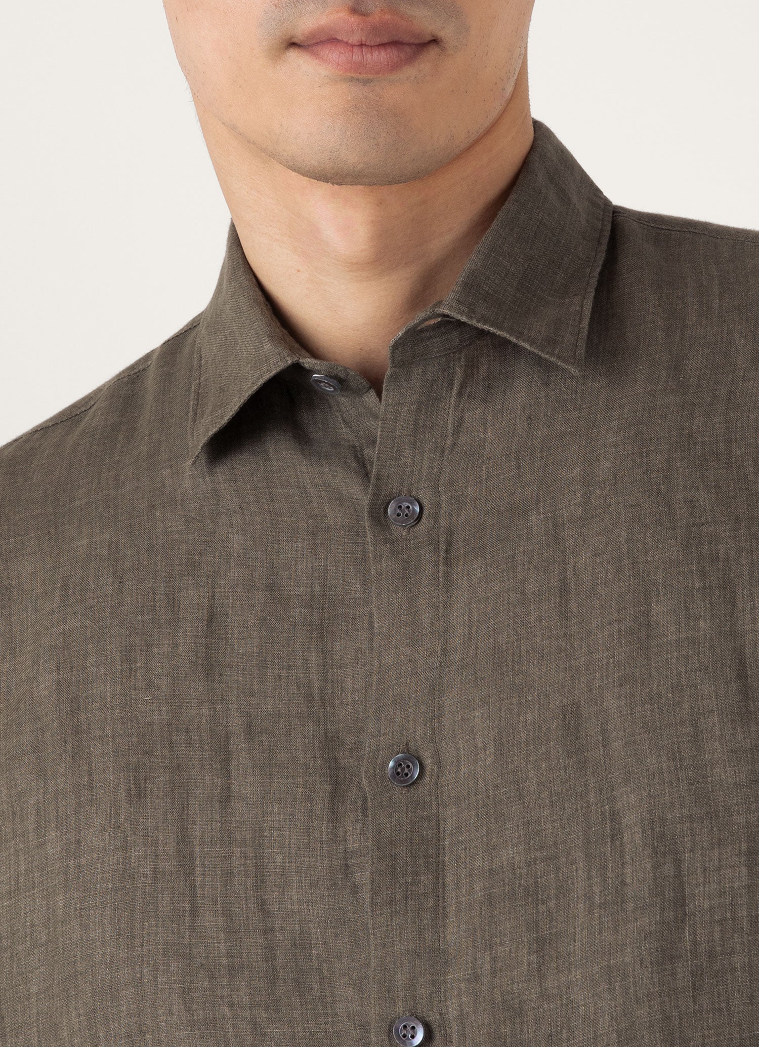 Men's Linen Shirt in Dusk Green - Image 6