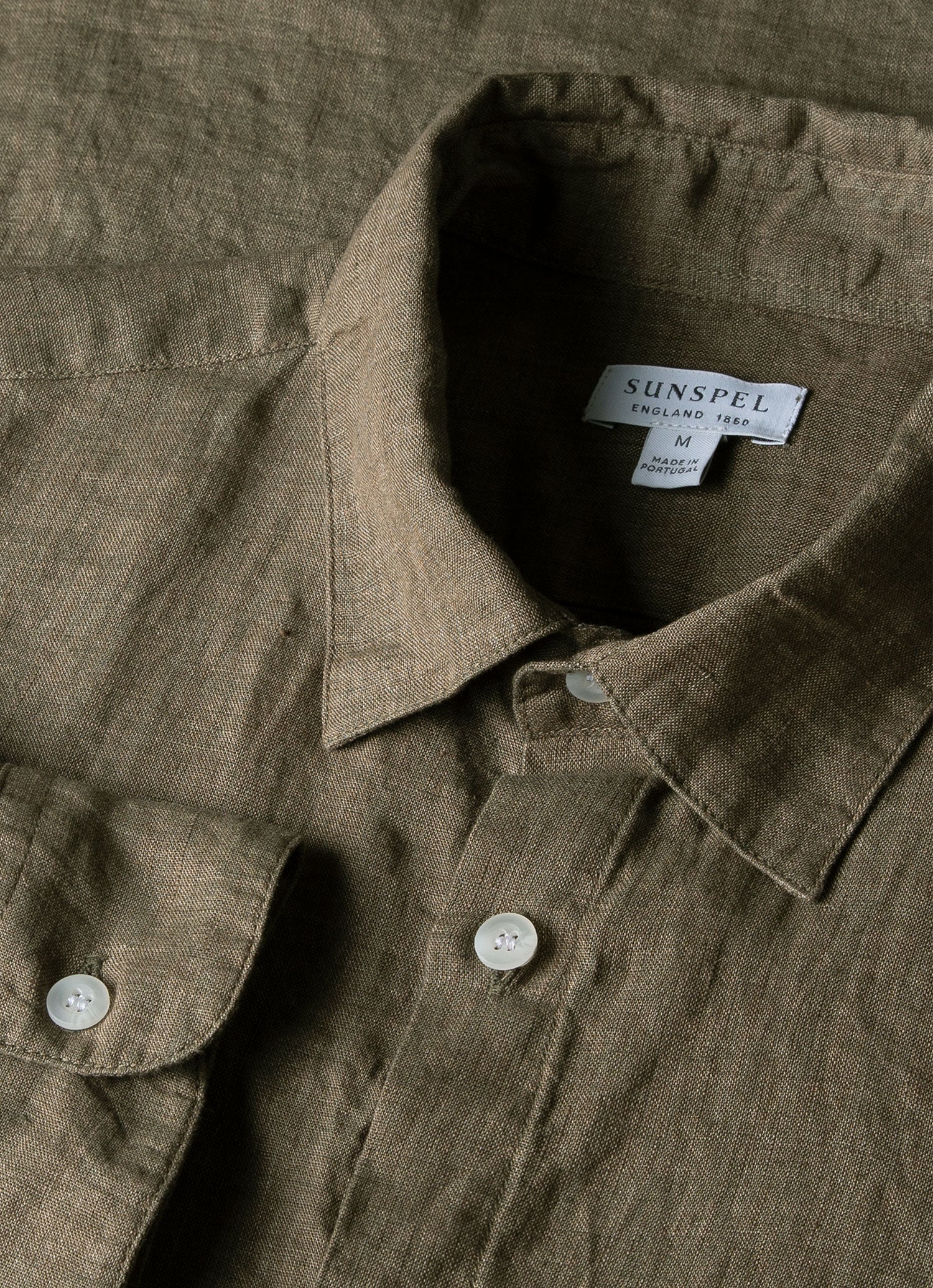 Men's Linen Shirt in Khaki - Image 4